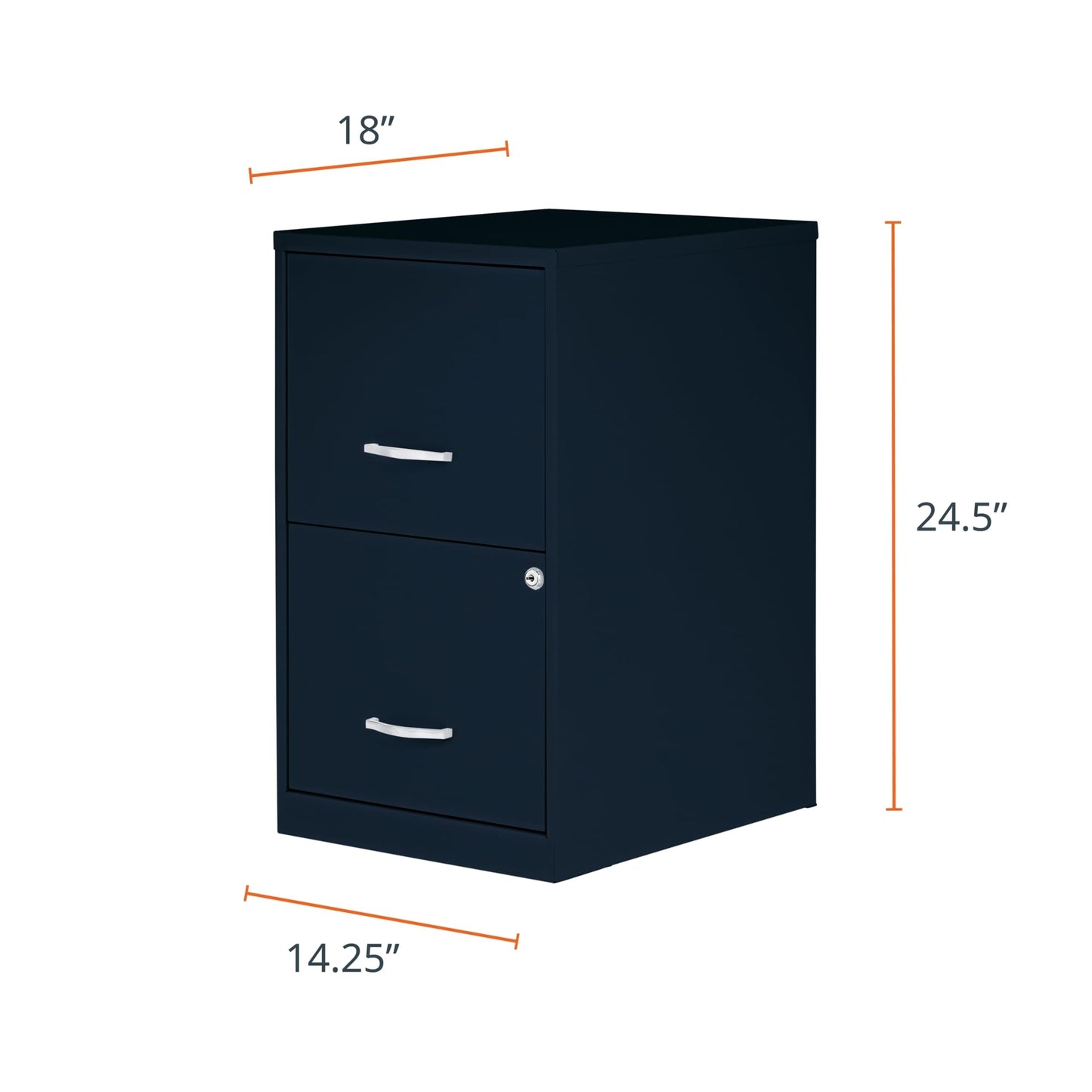 NuSparc 2 Drawer Locking Filing Cabinet | Pre-Assembled Steel Construction | Space-Saving Design is Perfect for Home and Small Office | Letter-Size | Assembled in North America