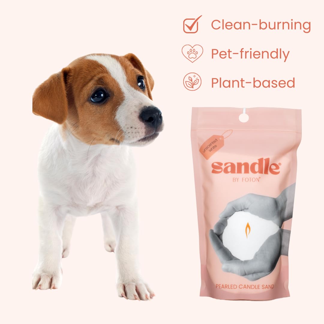 Sandle by Foton Pearled Candle – Multi-Pack (2 x 10oz) – Clean Laundry Scent, Non-Toxic, Luxury & Long-Lasting – up to 120 Hours – with 15 Wicks Each Pack