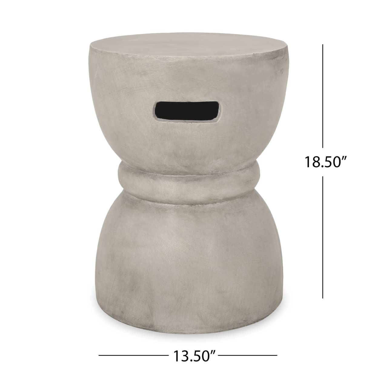 Christopher Knight Home Norman Outdoor Contemporary Lightweight Accent Side Table, Concrete Finish