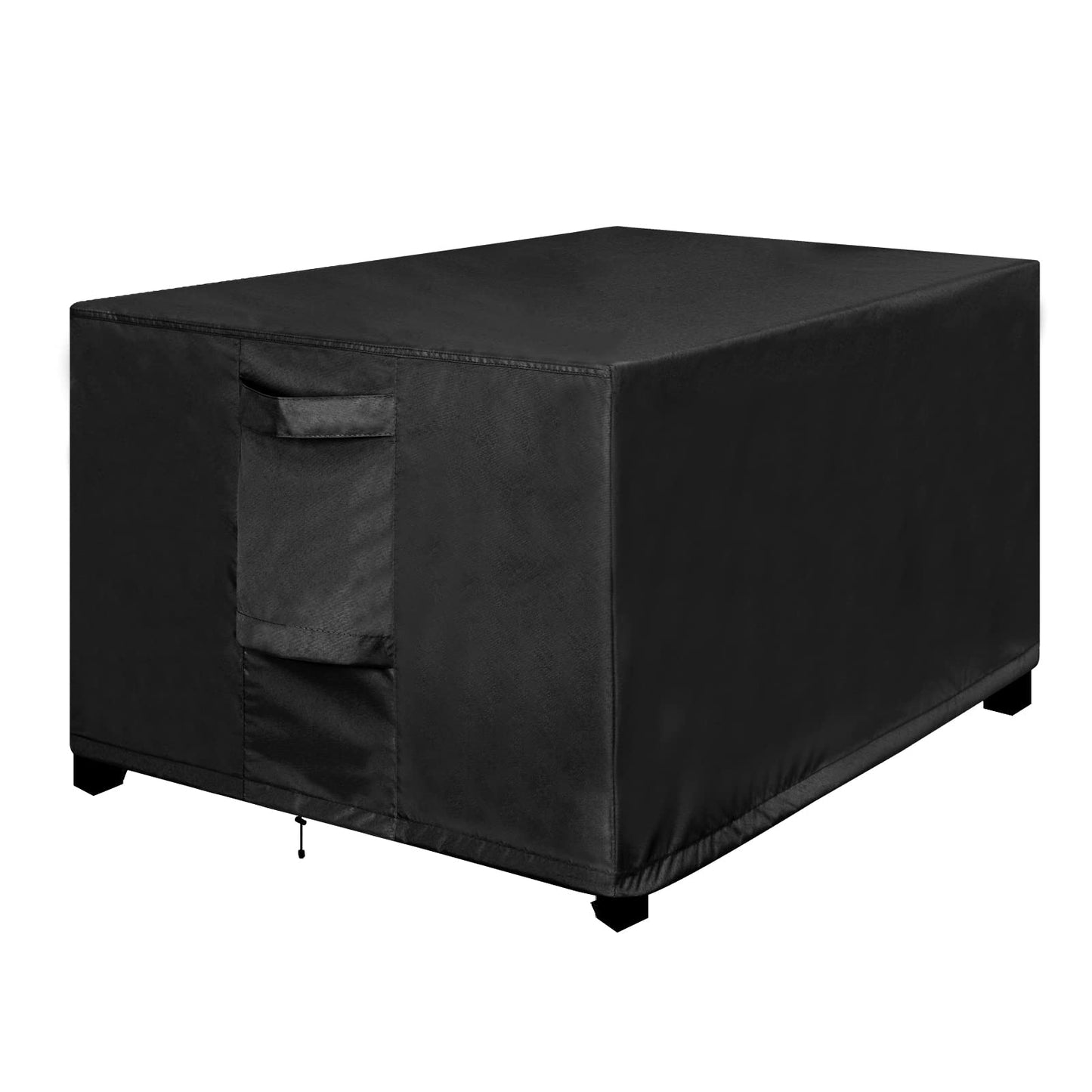 OutdoorLines Outdoor Waterproof Patio Ottoman Covers - Rectangle UV-Proof Patio Side Table Cover Windproof Heavy-Duty Furniture Covering Protector 48L x 25W x 18H Inch, Black