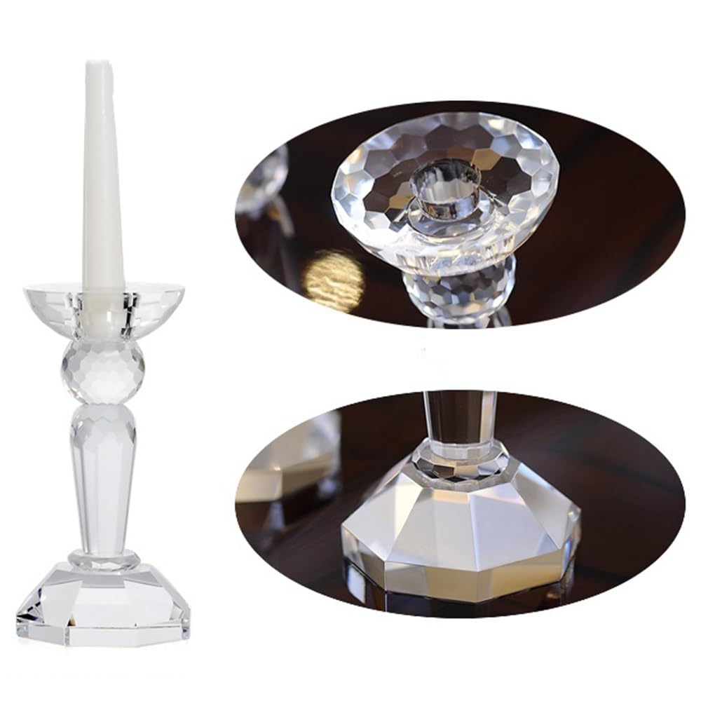 YUHUAWF Candle Holderss Creative Crystal Candlestick Elegant Candle Holder Centerpiece for Wedding, Church, Halloween, Dining, Home Decor Decorative Candlestick(Small)