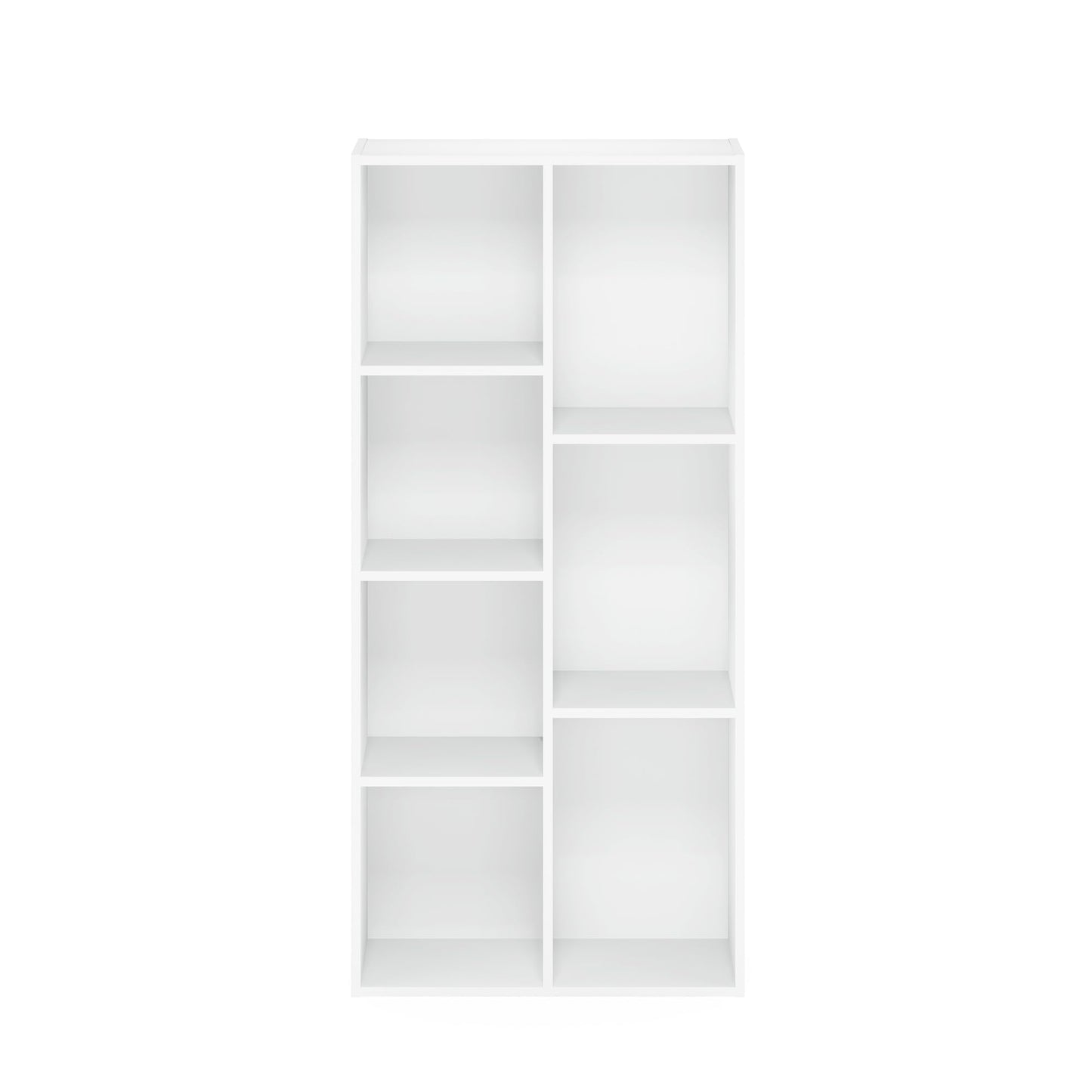 Furinno LUDER Book Shelf, 7-Cube Bookshelf, Bookcase with Open Shelves, 9.4 x 19.5 x 41.7, Easy Assembly, for Living Room, Bedroom, Home Office, White