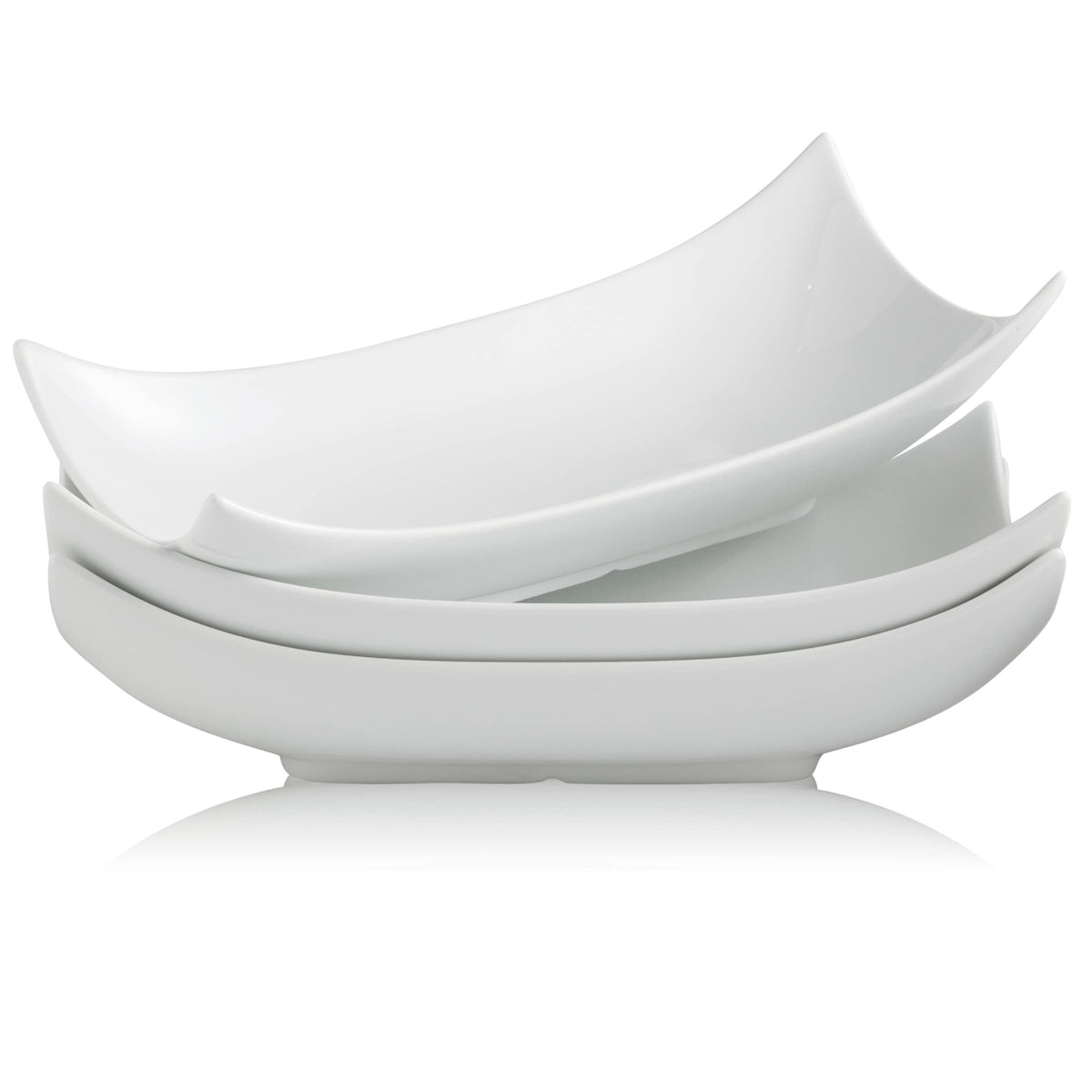 Gomakren Serving Platters Serving Bowls Set Turkey Serving Platter Porcelain Serving Dishes For Entertaining Special Curved Deep Large Father's Day Thanksgiving Dishes Gifts Set of 3 White 12 Inch