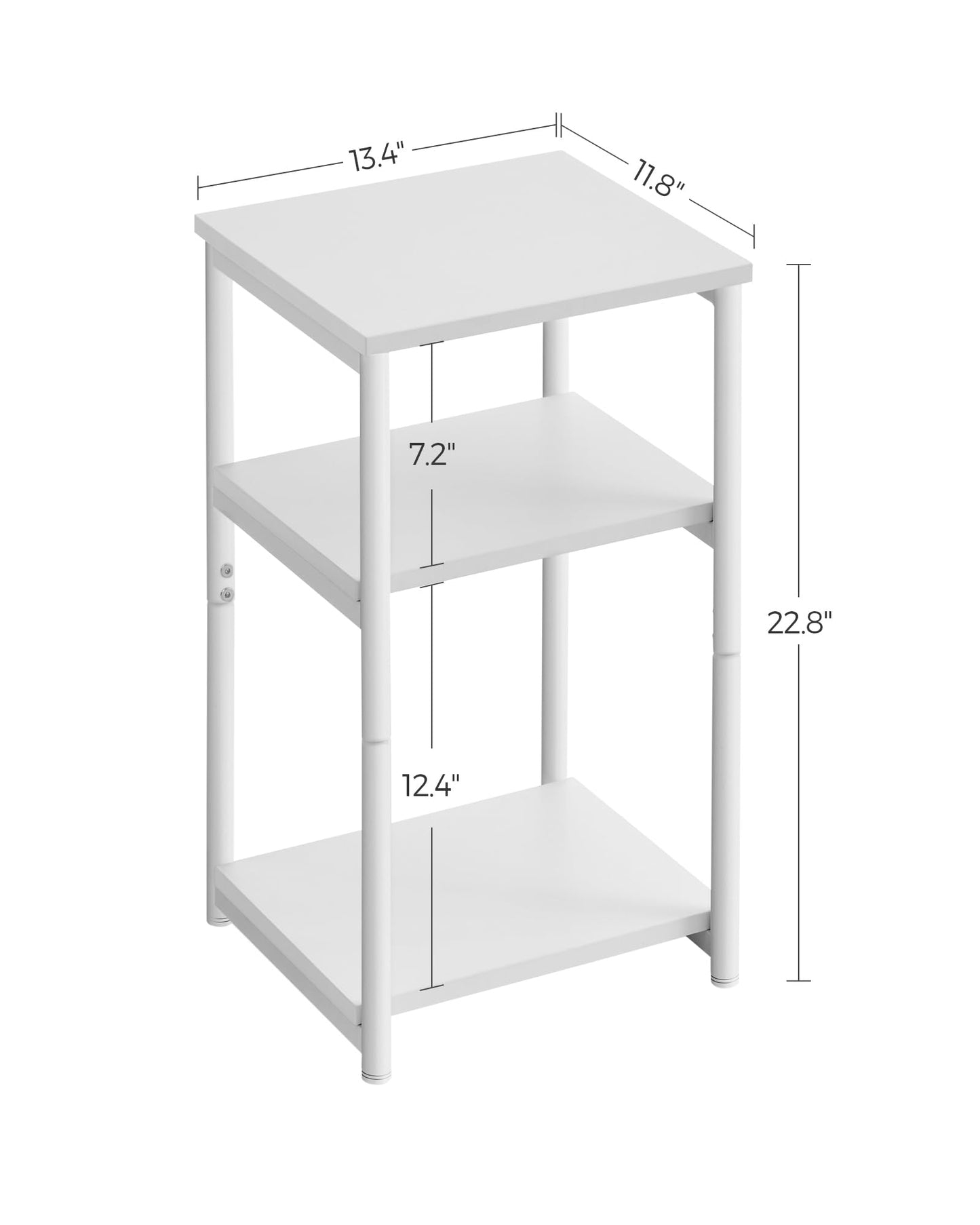 VASAGLE BARNET Collection - Side Table, Small End Table for Living Room, Modern Tall Nightstand, Bedroom, Office, Bathroom, Steel Frame, Cloud White ULET273W14