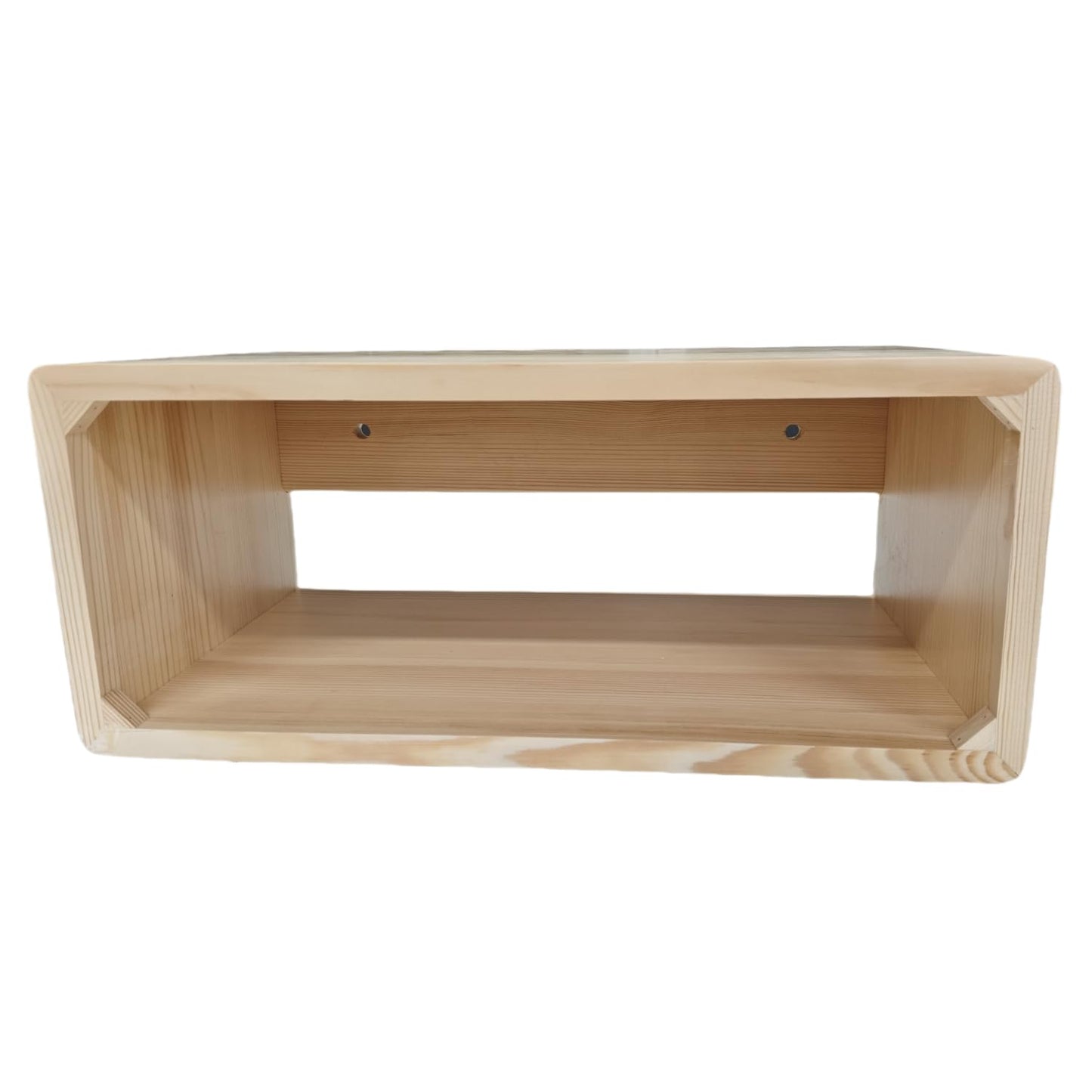 LUOFENGYANG Floating Bedside Shelf, Wall Mounted Nightstand with Storage Space, Natural Wood