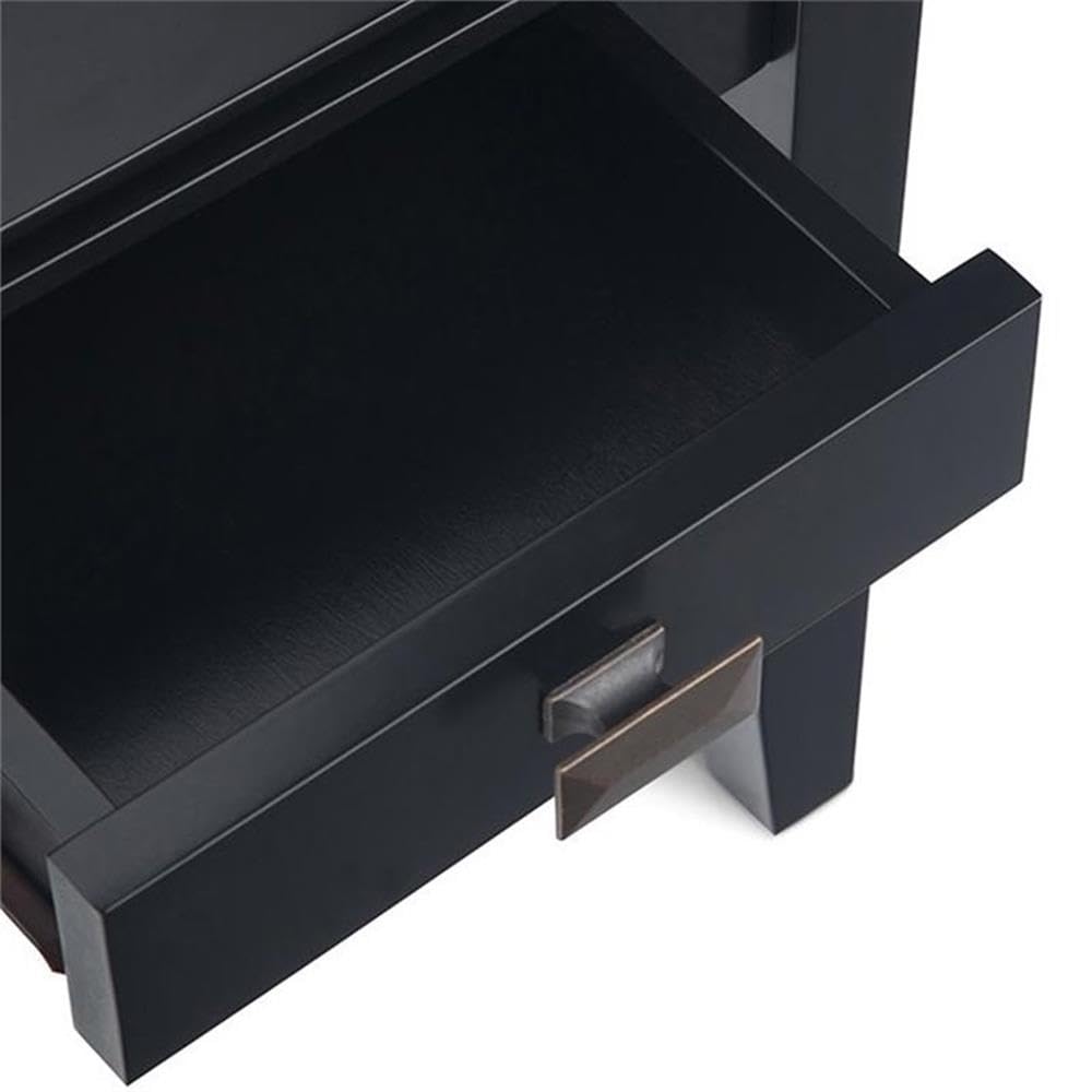 SIMPLIHOME Artisan SOLID WOOD 21 inch Wide Square Transitional End Side Table in Black for the Living Room and Bedroom