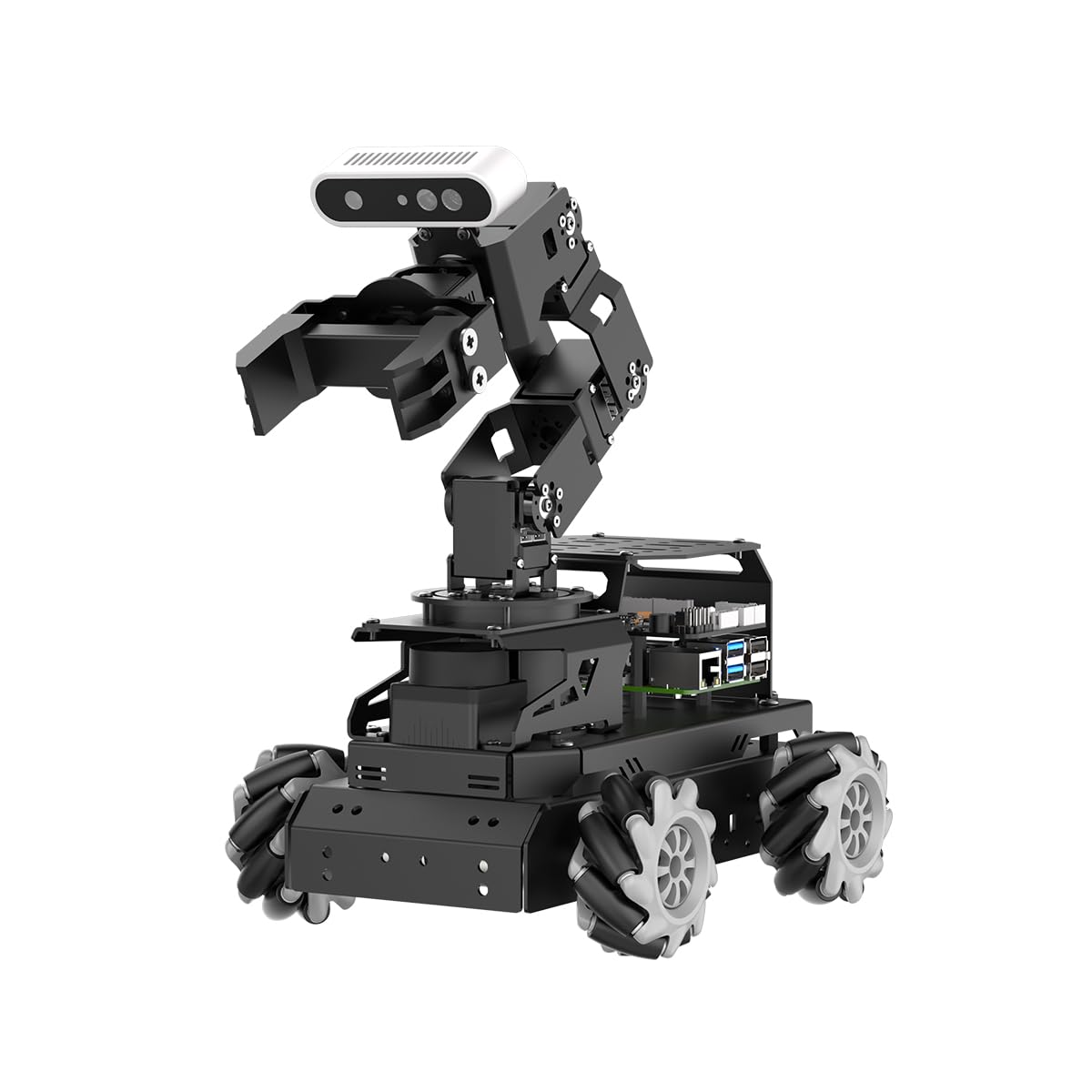 HIWONDER ROS2 Robot Car with ChatGPT Large AI Models, 6DOF Robotic Arm SLAM Mapping Navigation AI Vision Voice Control Scene Understanding ROS Education, LanderPi Advanced Kit & RaspberryPi 5 4GB