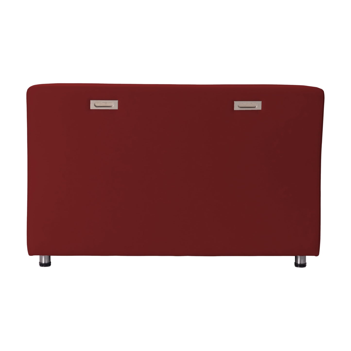 FDP Pro Series Upholstered Armless Mobile Sofa with Locking Casters for Portability Commercial Seating for Hotel Lobby, Office, Restaurant, Waiting Room, Home - Crimson