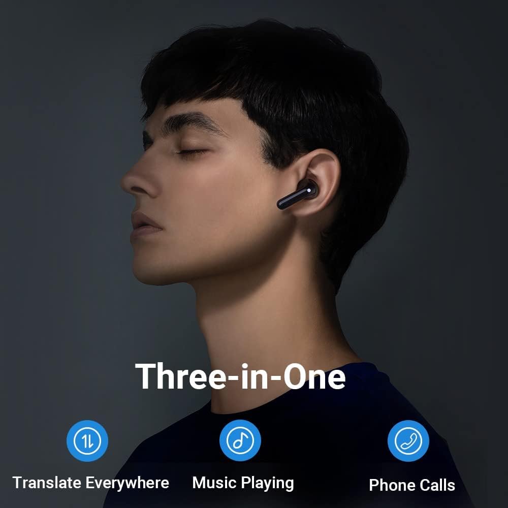 Timekettle M3 Language Translator Earbuds,Two-Way Translator Device with APP for 40 Languages Online,Voice Bluetooth Translator Earbuds,Compatible with iOS,Android (Online Version) Black