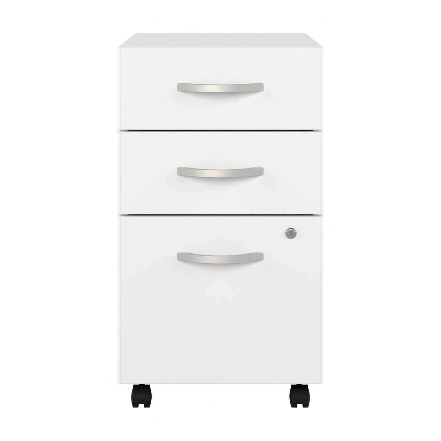 Bush Business Furniture Studio C 3 Drawer Mobile File Cabinet in White | Assembled Office Storage Unit for Home or Commercial Spaces