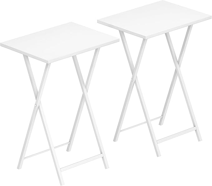 HOOBRO Folding TV Tray Tables, Industrial Snack Tables