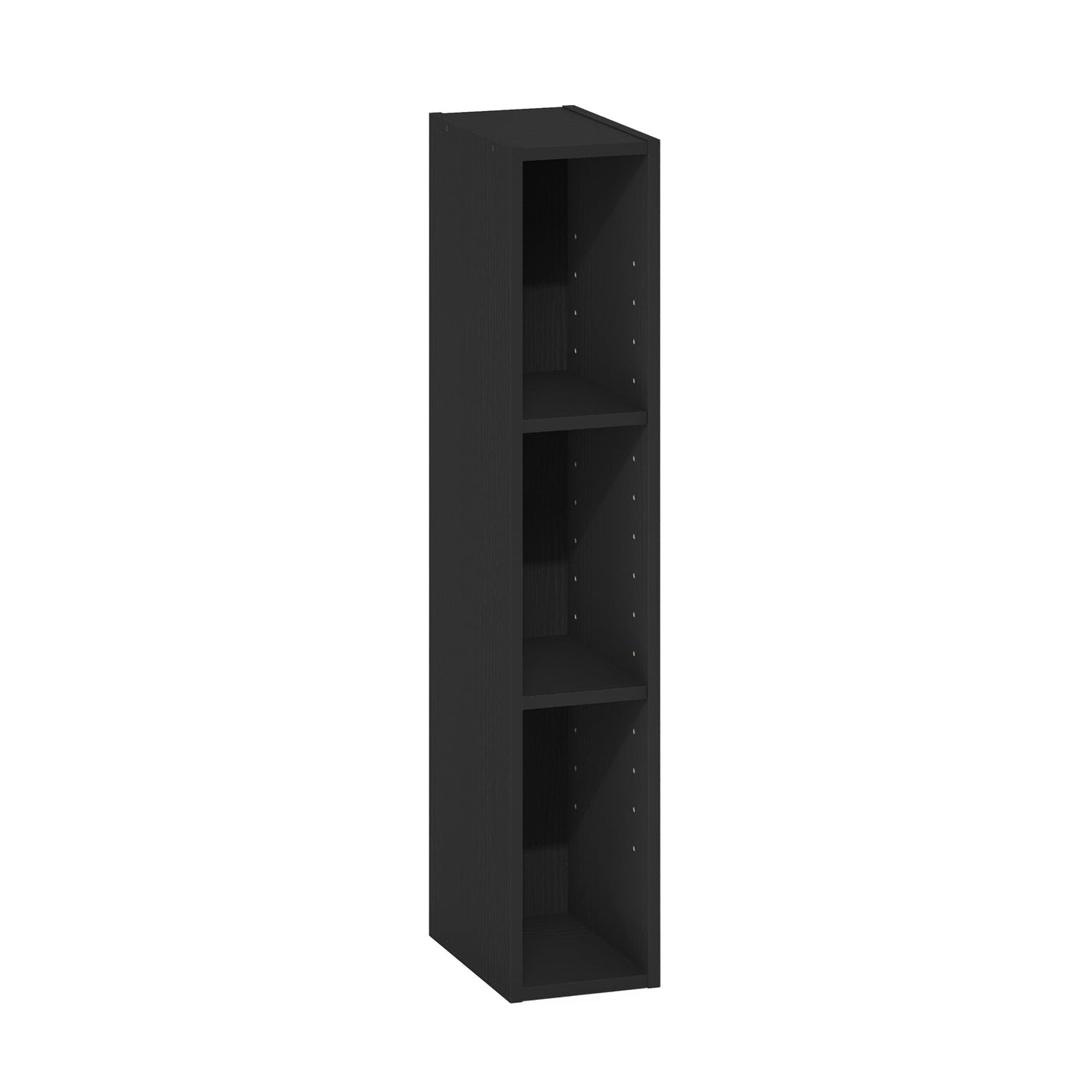 Furinno Fulda Book Shelf, 3-Tier Narrow Bookshelf, Bookcase with 6-in Width Storage Shelf, 9.3 x 5.9 x 31.5, for Living Room, Bedroom, Home Office, Blackwood