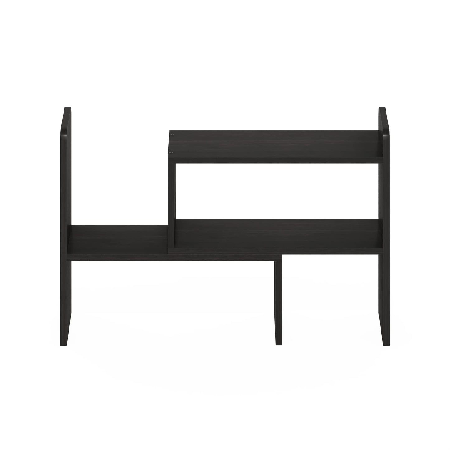 Furinno Classic Desktop Organizer Storage Rack Adjustable Free Style Rotation Display Bookshelf, Espresso 6.7D x 23.7W x 15.67H in