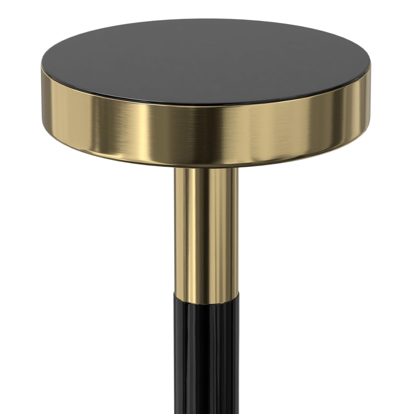 SIMPLIHOME Frannie Metal Side Table - 10 inch Wide Solid Metal Round Accent Table in Gold and Black, Modern Contemporary End Table or Small Drink Table for Living Room or Bedroom with Sturdy Base
