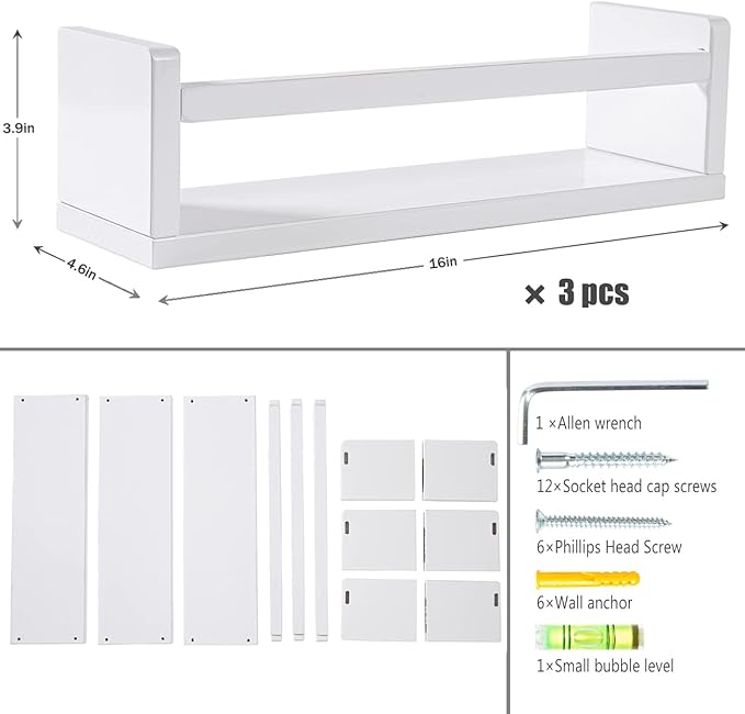AZSKY Floating Bookshelf for Kids Room, Kitchen Spice Rack, Book Shelf Photo