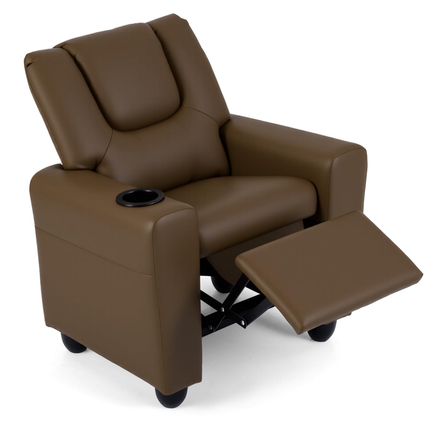 Costzon Kids Recliner Chair with Cup Holder, Toddler Adjustable Lounge Chair w/Footrest for Boys Girls Room, Ergonomic Baby Child Furniture Sofa for Age 3+ Gifts, Kids Mini Recliner up to 150 lbs