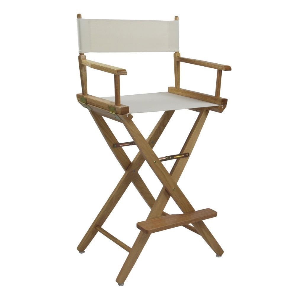 American Trails Extra-Wide Premium 30" Director's Chair Black Frame with Natural Canvas, Bar Height