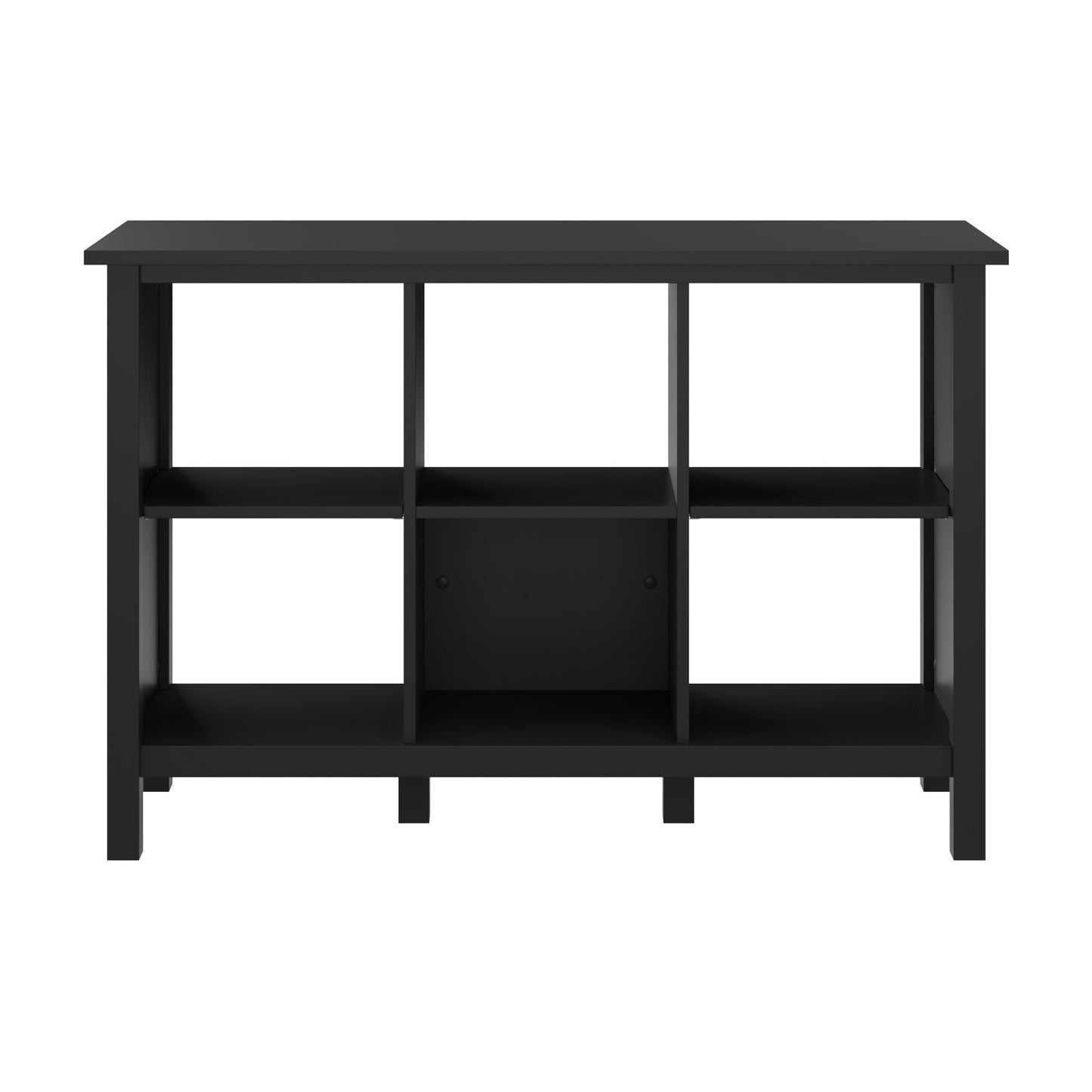 Bush Home Broadview 6 Cube Organizer Shelf in Classic Black, Small Cubby Storage Bookshelf for Home Office or Living Room Organization