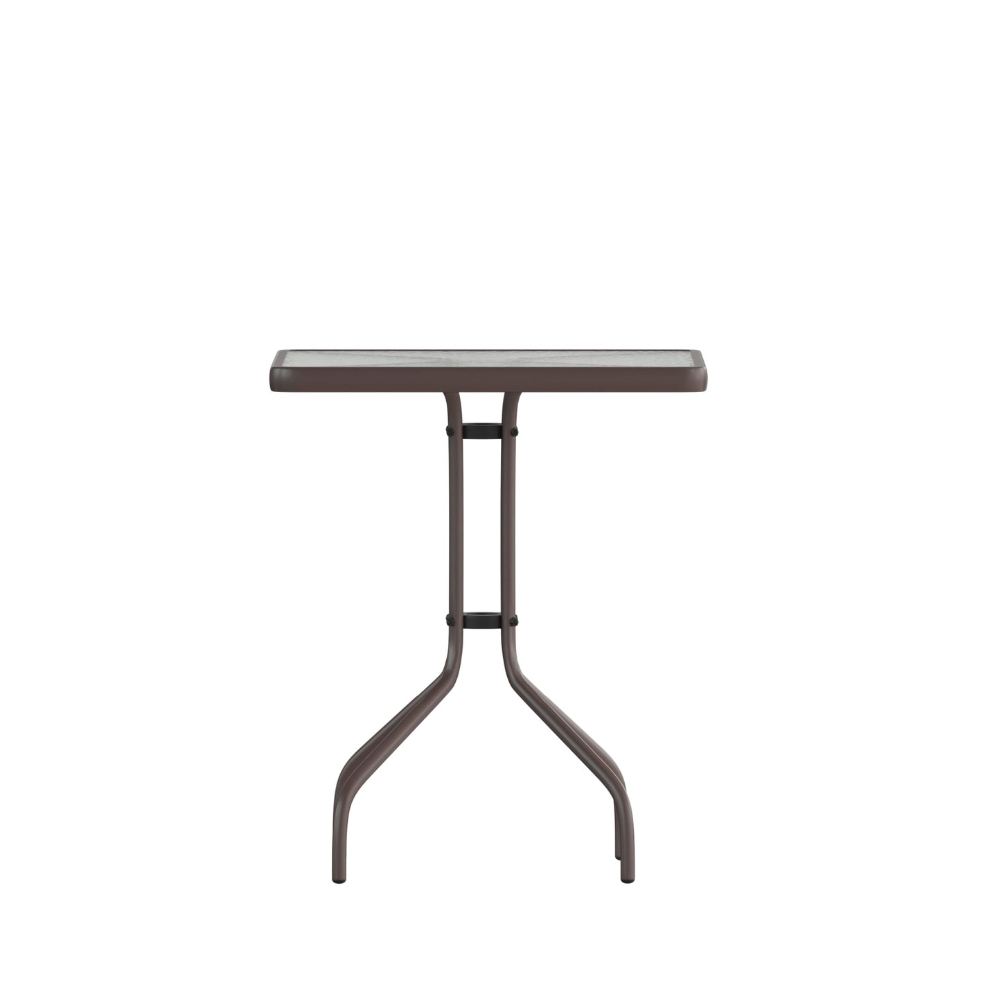 Flash Furniture Barker 23.5'' Square Indoor/Outdoor Tempered Glass Metal Frame Side Table, Bronze
