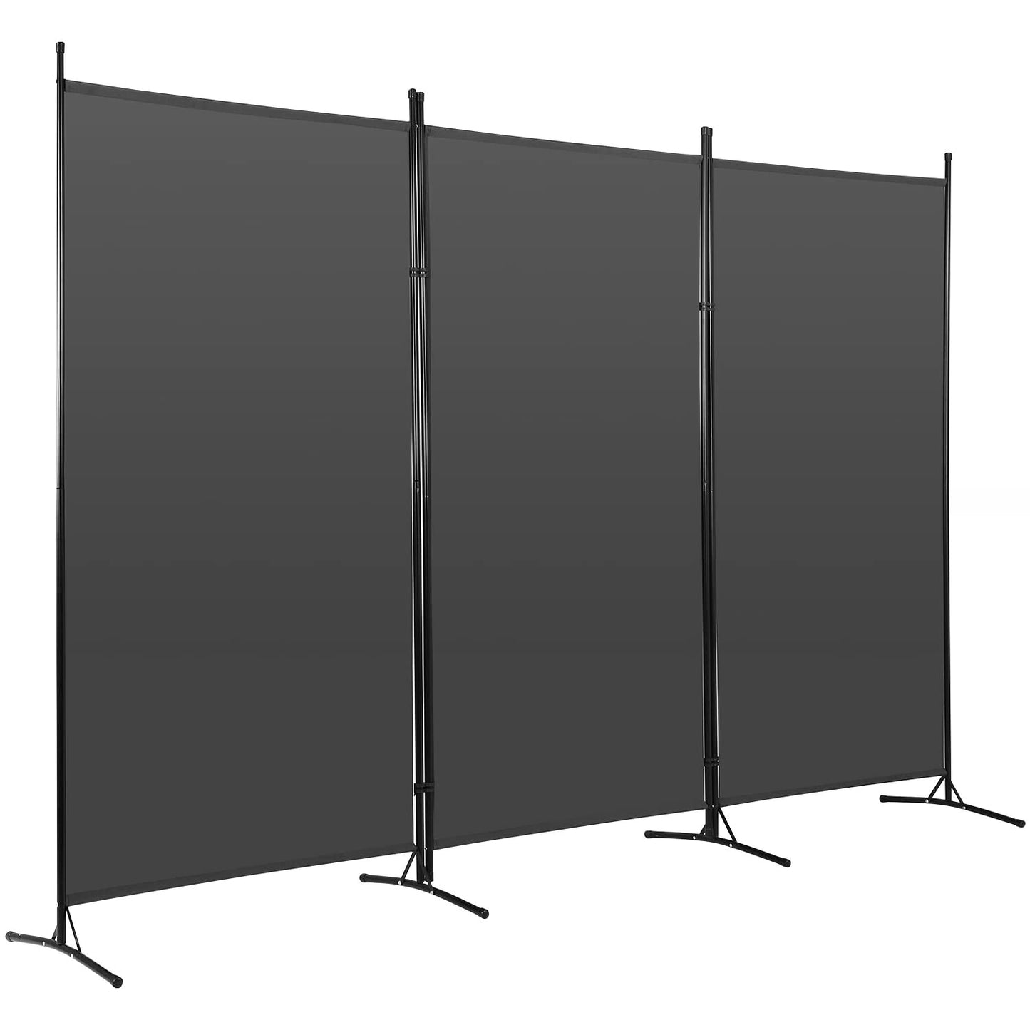 PayLessHere 3 Panel Room Divider Folding Privacy Screen 5.9FT Partition Room Separators with Metal Frame Portable Freestanding Room Divider for Bedroom,Office,Dining Room,Living Room,Grey