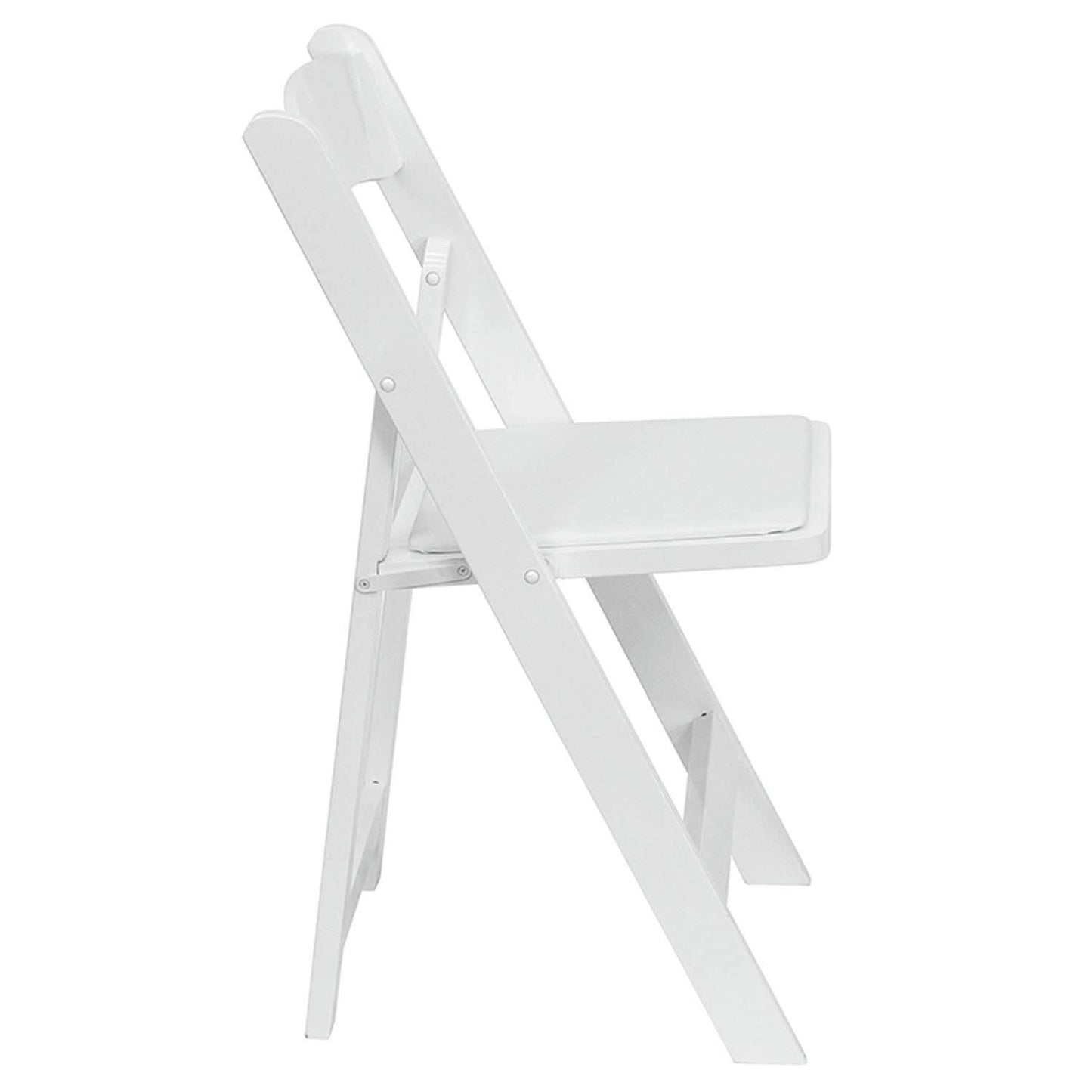 Flash Furniture Hercules Series Beechwood Folding Event Chairs with Padded Seats, Modern Wooden Folding Banquet Chairs, Set of 4, White