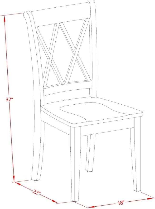 East West Furniture CLC-BMK-W Clarksville Dining Room Chairs