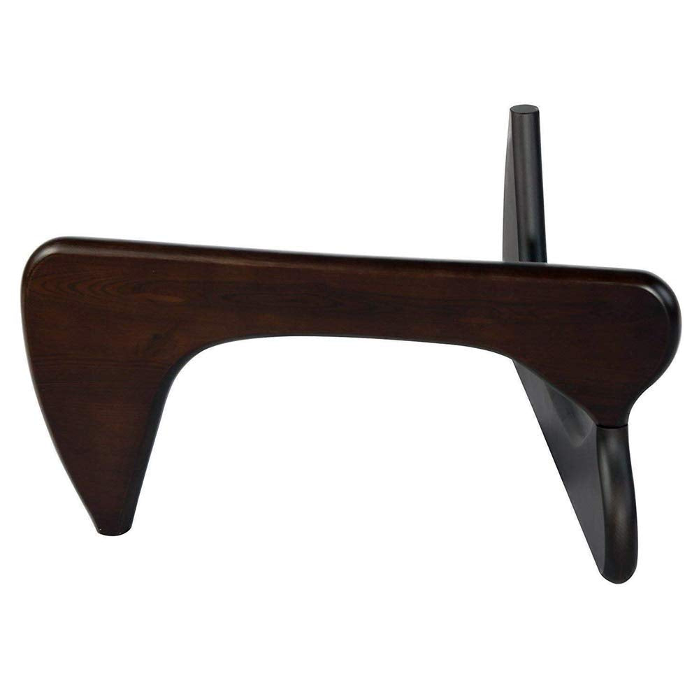 SHISEDECO Mid Century Modern Triangle Coffee Table Legs/Feet Only, 2 Pieces Interlocking Center Solid Wood Base, for Living Room, Leisure Area, Patio, Study etc. (Dark Walnut)