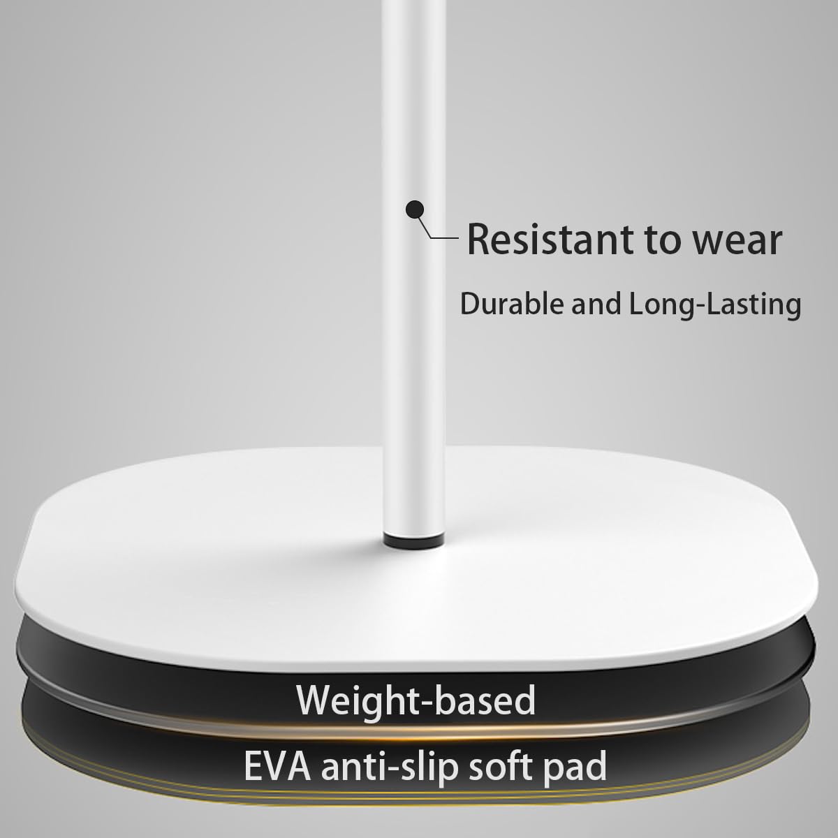 Small Laptop Standing Desk, 18“H - 46”H Adjustable Height Pedestal Side Table with Wooden Top, Portable Tall End Table, Stand-Up Desk for Bedside, Couch, Sofa, Living Room, Bedroom, Home Office, White