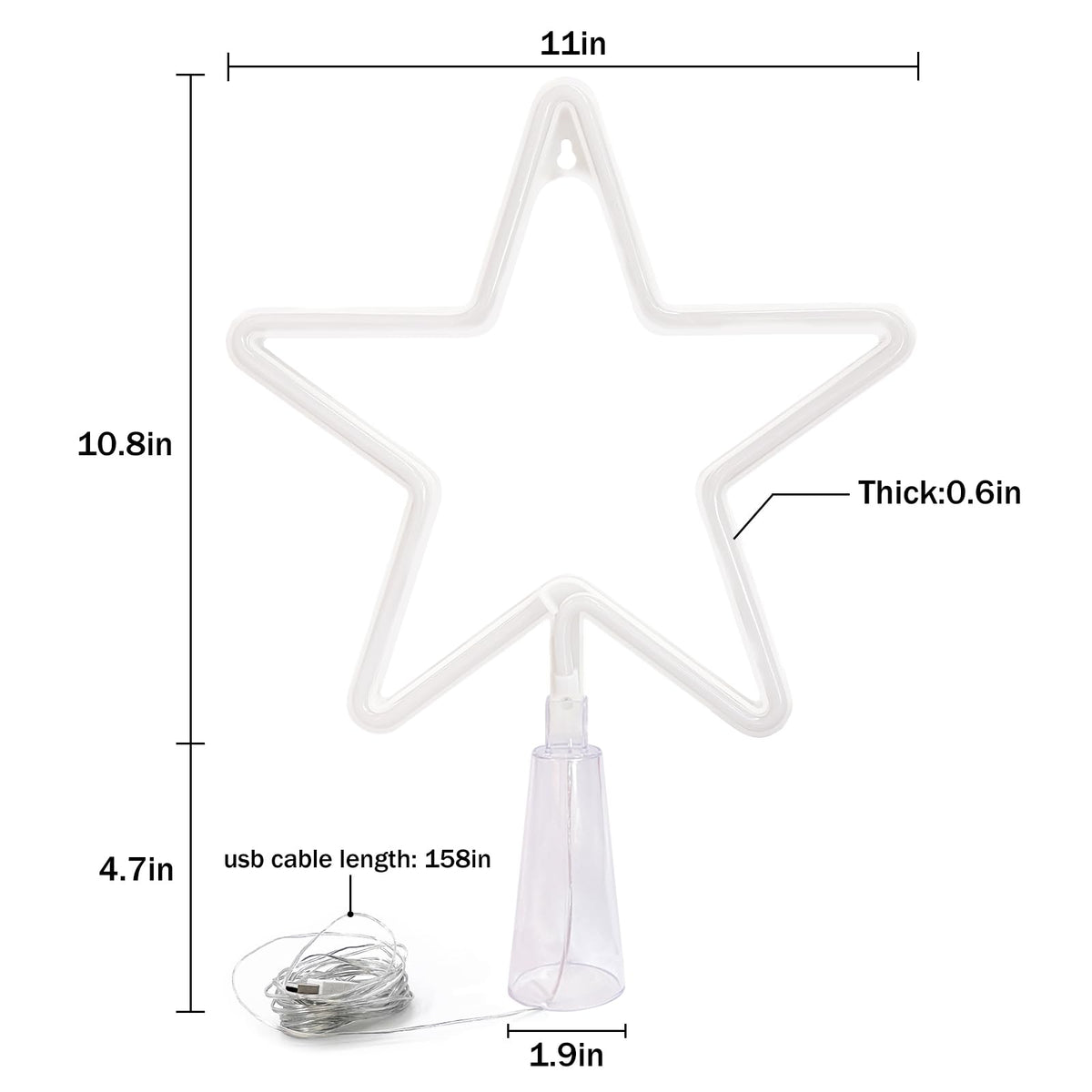 KOUPA 14.5-Inch Christmas Tree Topper Large 5 Point Star Treetop with LED Warm White Lights for Xmas Ornaments and Holiday Seasonal Tree Decorations