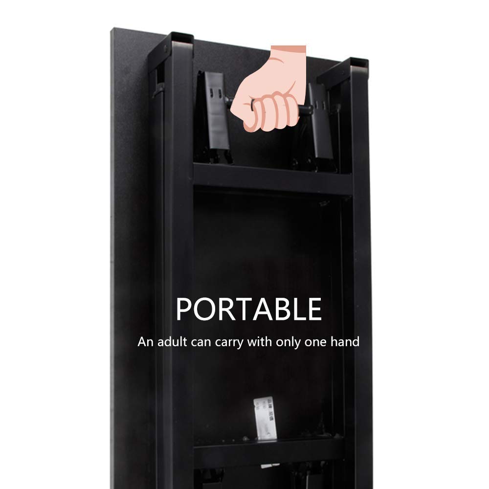 Need Folding Desk - 31 1/2" No Assembly Foldable Small Computer Table,Sturdy and Heavy Duty Writing Desk for Small Spaces, Black&Black Frame