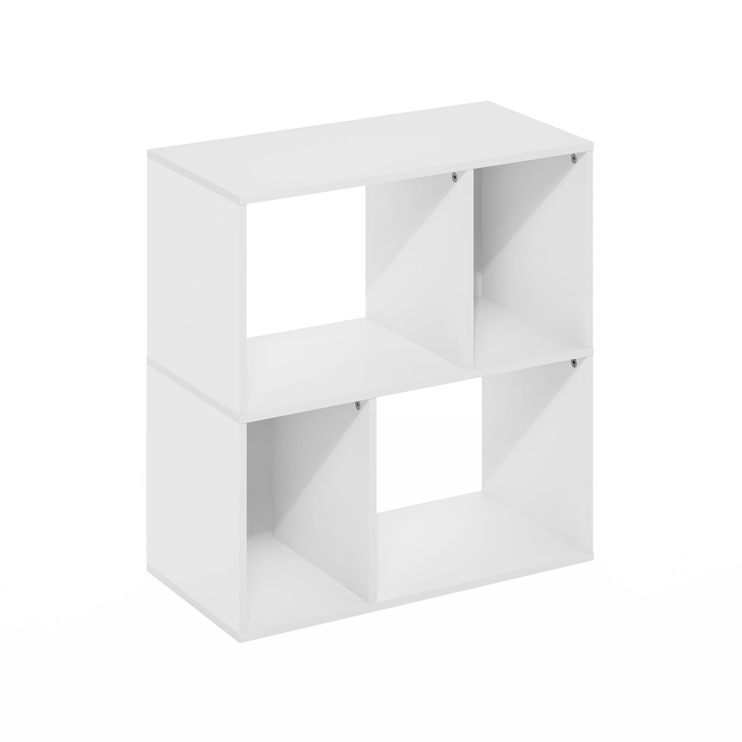 Furinno DALY Book Shelf, 4-Cube Bookshelf, Cube Storage Organizer Bookcase with Irregular Compartments, 11.7 x 23.6 x 24.7, for Living Room, Bedroom, Home Office, White