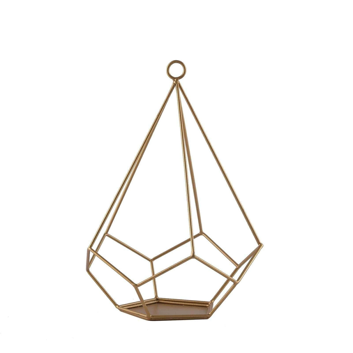 Efavormart 2 Pack Gold 9" Metal Pentagon Geometric Tealight Candle Holders Geometric Floral Centerpiece