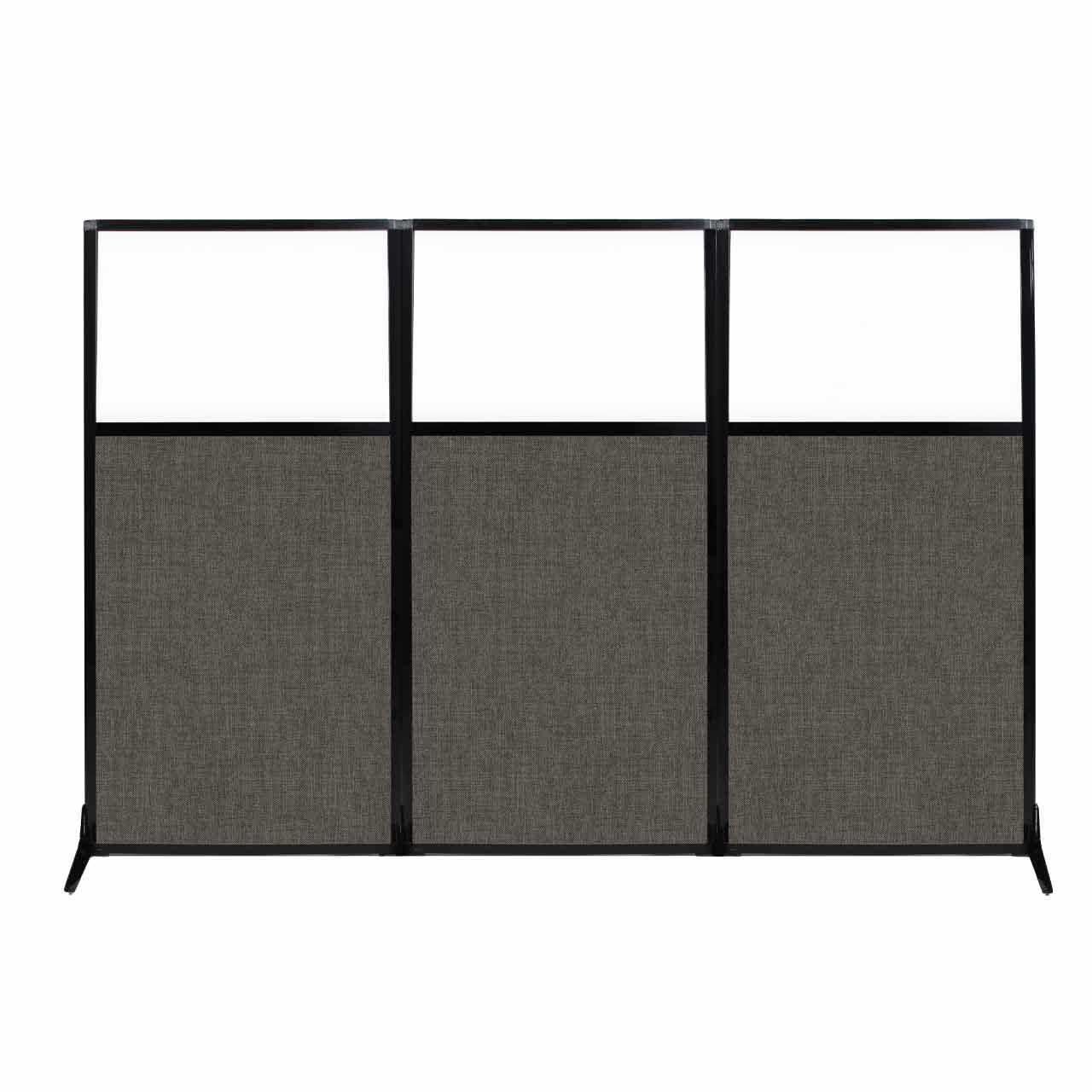 Versare Workstation Partition | Portable Wall Divider | Modern Office Cubicle | Free Standing Privacy Screen | Flexible Work Space | 99" x 70" W/Window, Mocha Fabric Panels