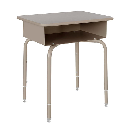 Flash Furniture Billie Student Desk - Gray Granite Open Front School Desk - Silver Metal Frame - 24"W x 18"D Adjustable Height, Durable for School or Remote Learning