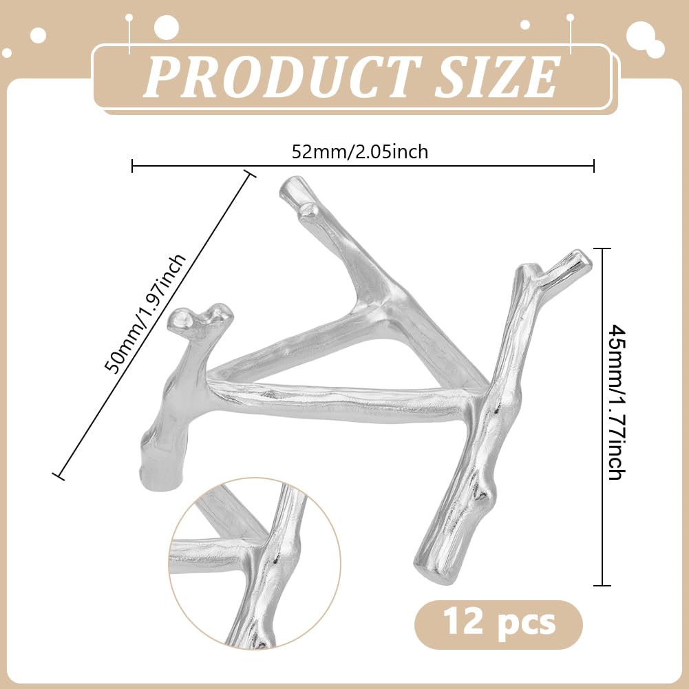 GOMAKERER 12 Pcs Silver Crystal Ball Stand for Displaying, Balls Ornament Rack Holder Alloy Tripod Base Tree Tripod Sphere Stand for Crystal, Rock & Stands with Display Function