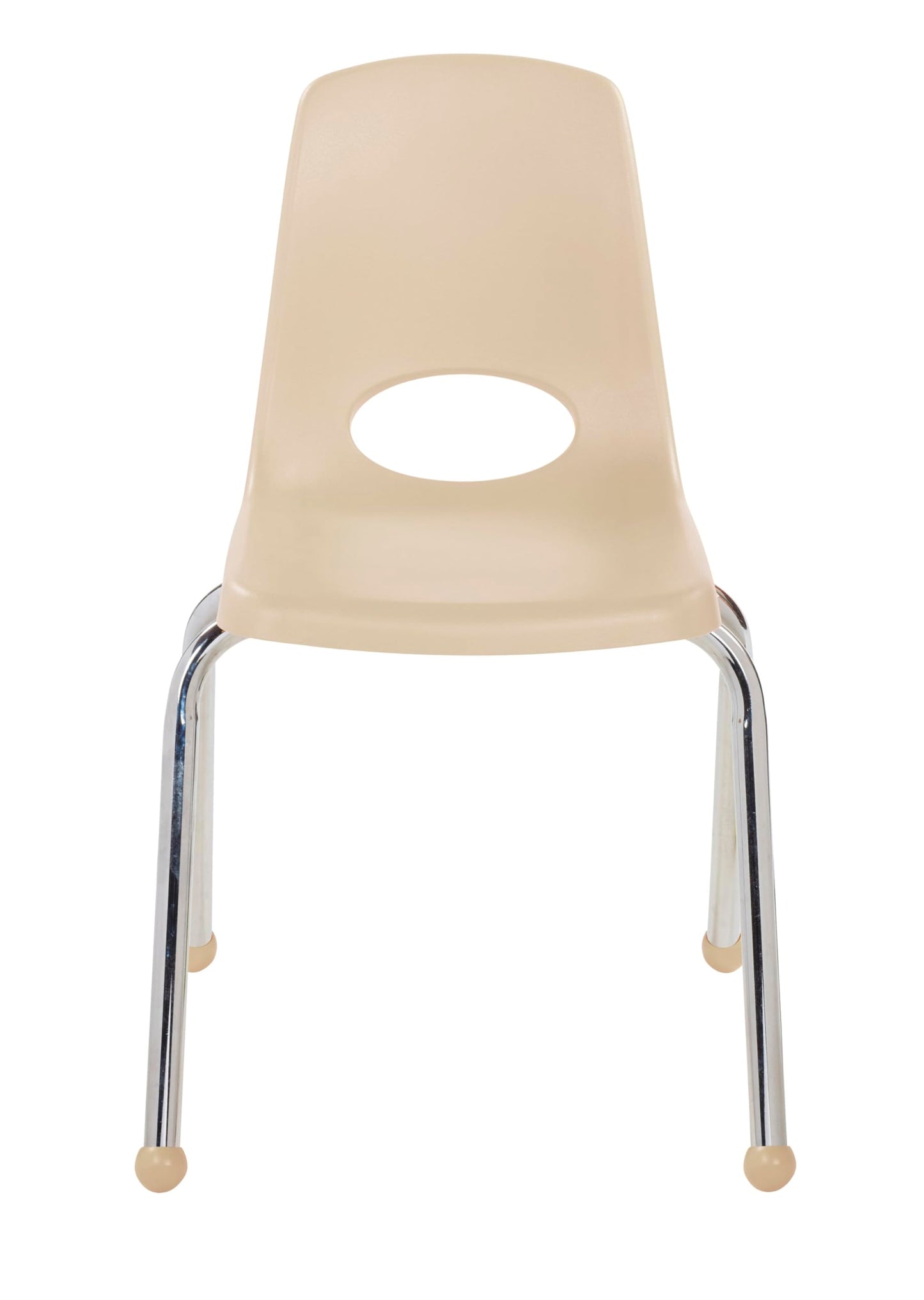 FDP 16" School Stack Chair, Stacking Student Seat with Chromed Steel Legs and Ball Glides for Classroom, Homeschool or Office - Sand (2-Pack), 15413-SD