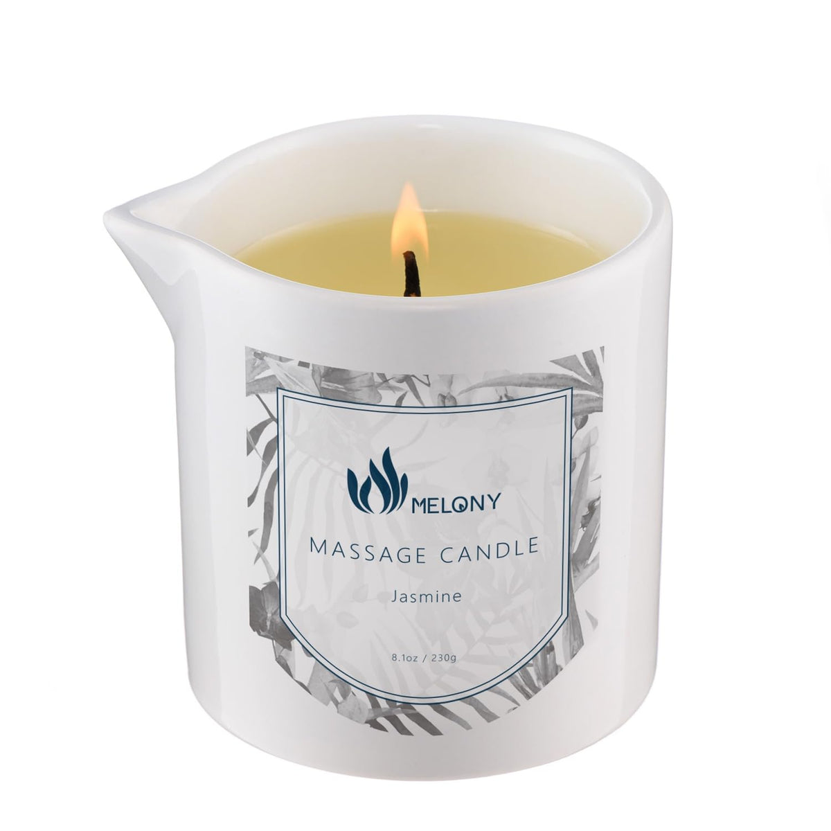MELONY Massage Candle | Gentle Softening for Nourished, Hydrated, Balanced Skin | 230 g / 8.1 oz (Jasmine)