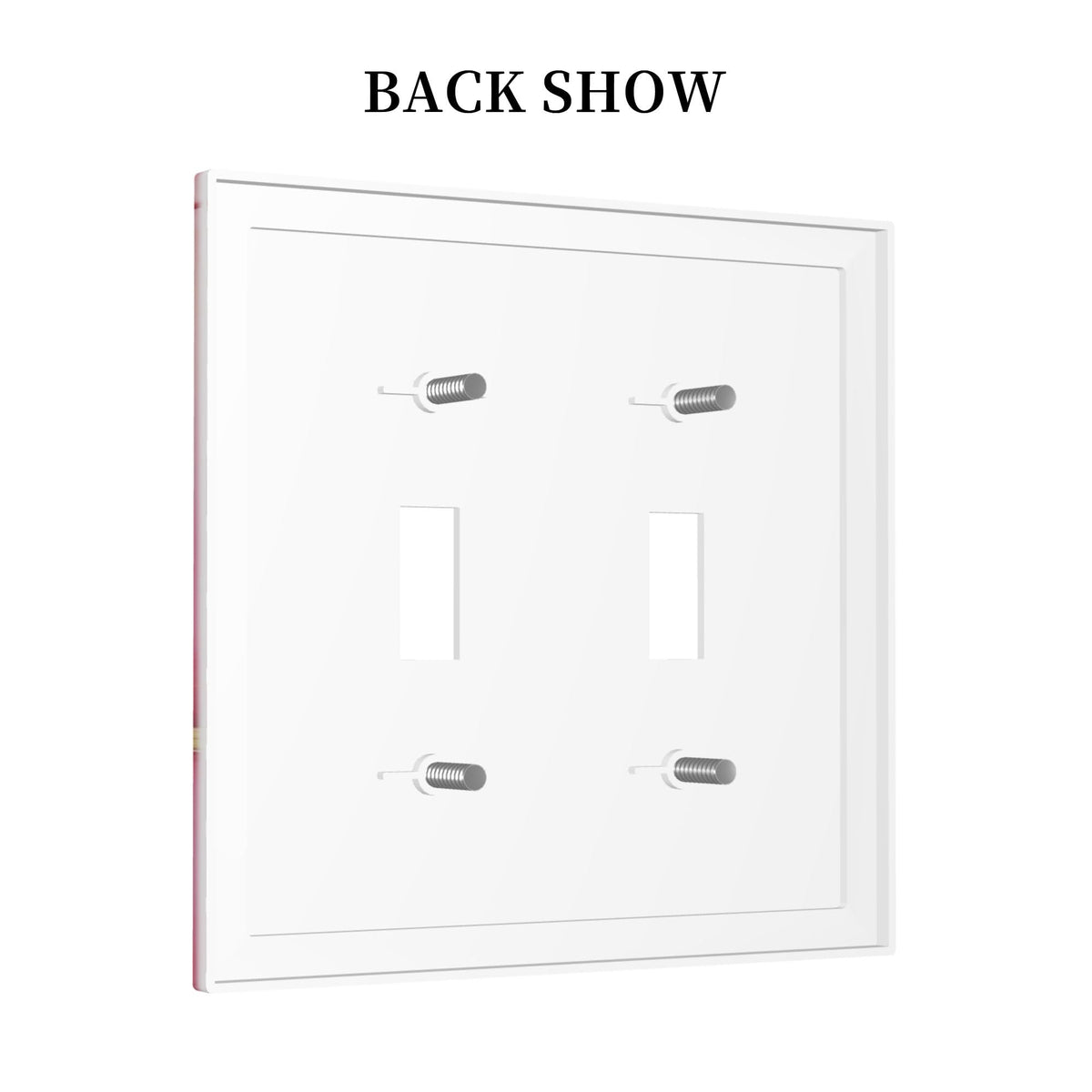 Decorative Art Light Switch Covers Pink & Gold Flow 2 Gang Double Toggle Wall Plate Decorative Switchcover Electrical Switchplate for Home Decor