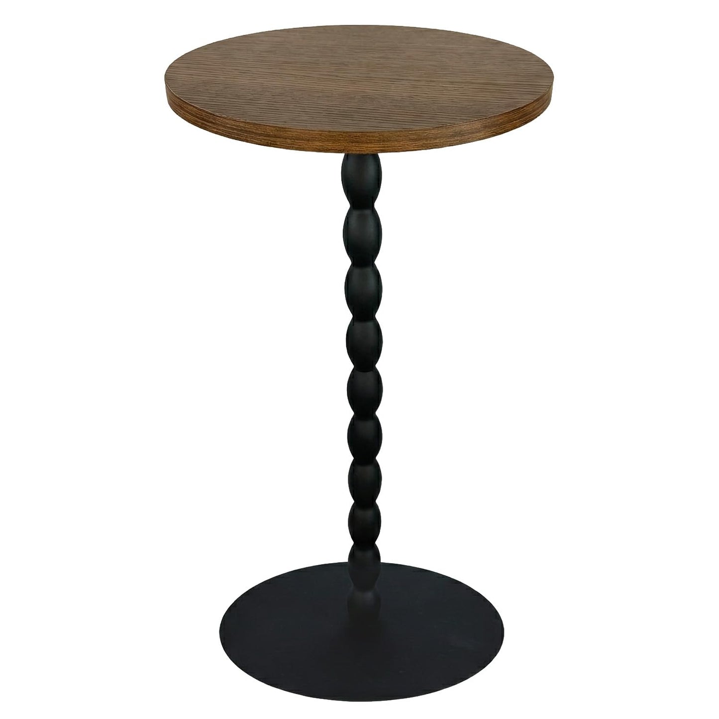 Round Side Table, Small Drink Coffee Table Pedestal Stand for Small Spaces, Wooden Top Bedside Couch End Tables, Accent Nightstand With Weighted Base For Living Room, Bedroom, Office, Rustic Brown