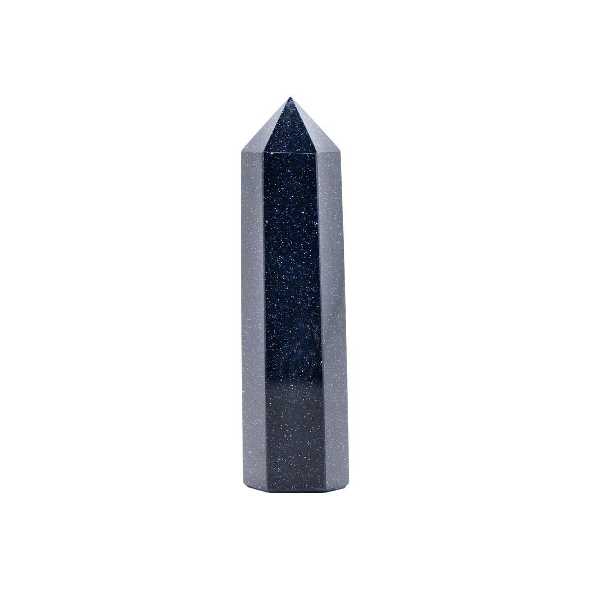 Natural Blue Sandstone Healing Crystal Hexagonal Pointed Prism Decor