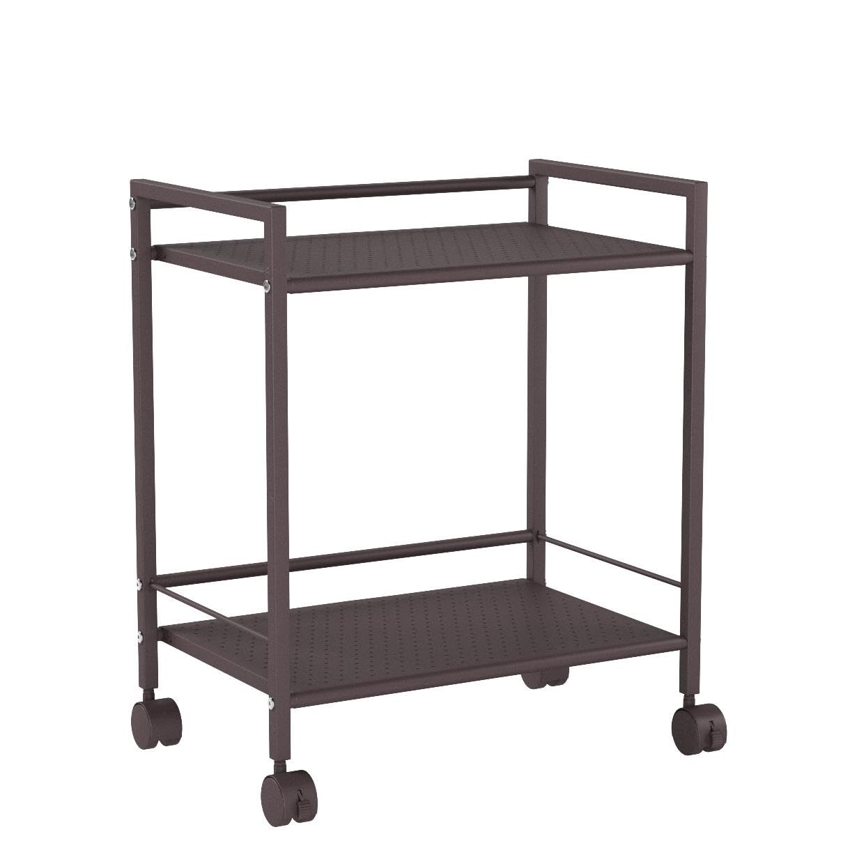YAMAZEN CPR-50432C(BR) Steel Rack with Casters, 2 Tiers, Brown