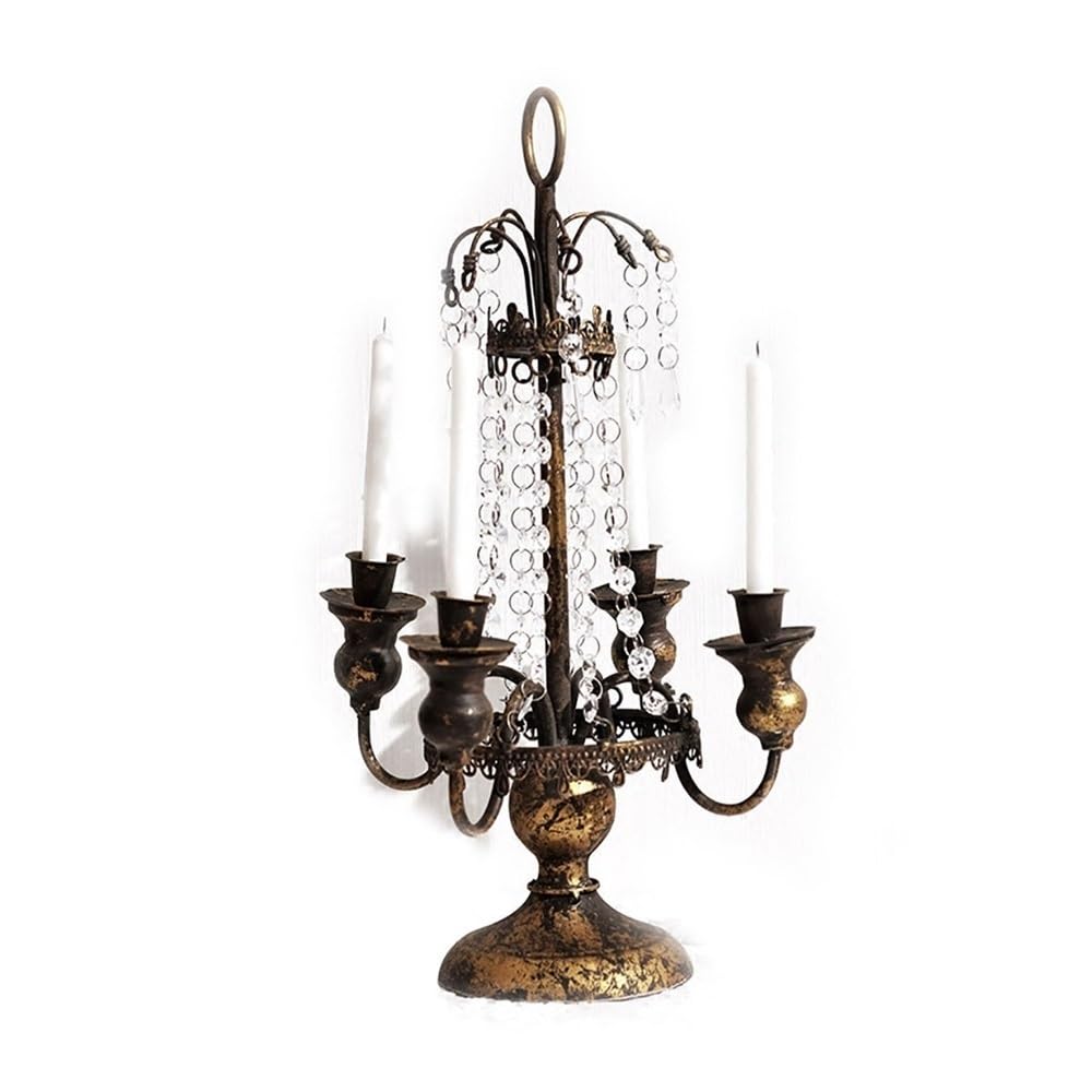cfycfy987 Candelabra Retro Country Four-Head Candlestick Home Romantic Iron Candle Holder Decoration Candle Sticks Holder