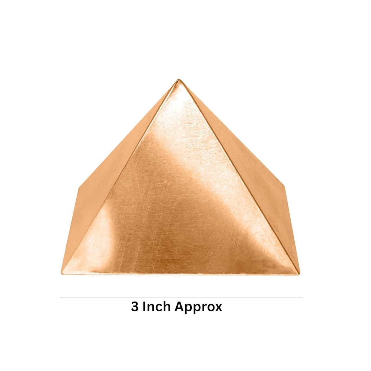 Pure Copper Vastu Pyramid, 3 Inch Hollow Energy Booster, Traditional Indian Style Tabletop Sculpture for Home and Office Decor | Energy for Vibrations at Home, Office | Health & Wealth Benefits