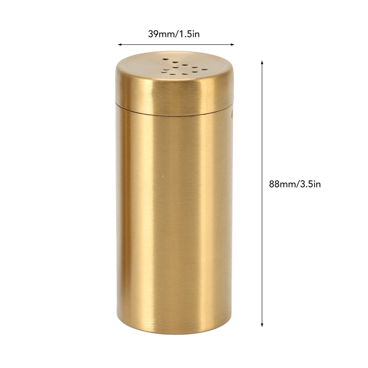 Stainless Steel Salt Shaker Gold 2 Pack with Fine Mesh for Salt Sugar Shaker Kitchen Seasoning Container
