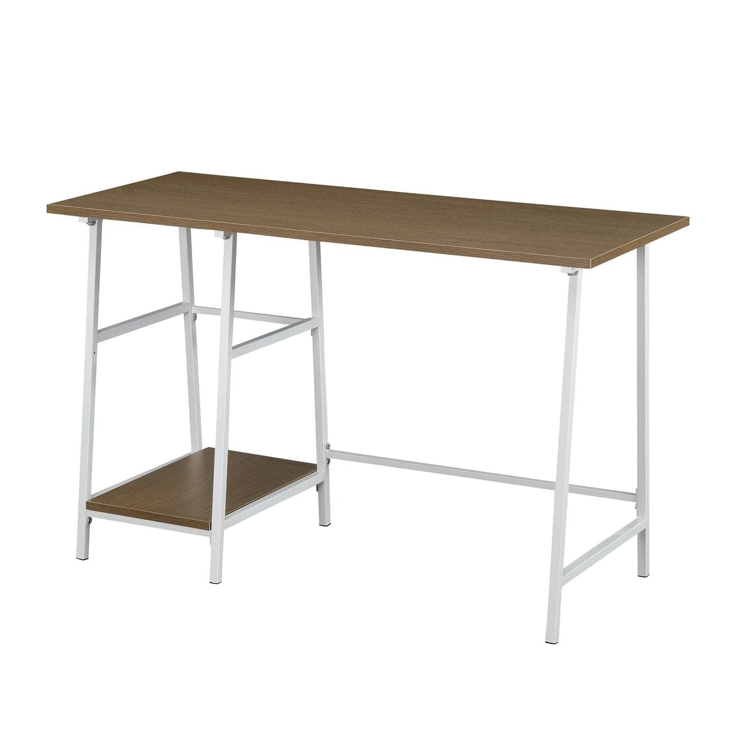 Convenience Concepts Designs2Go Trestle Wood Metal Desk, Driftwood/White