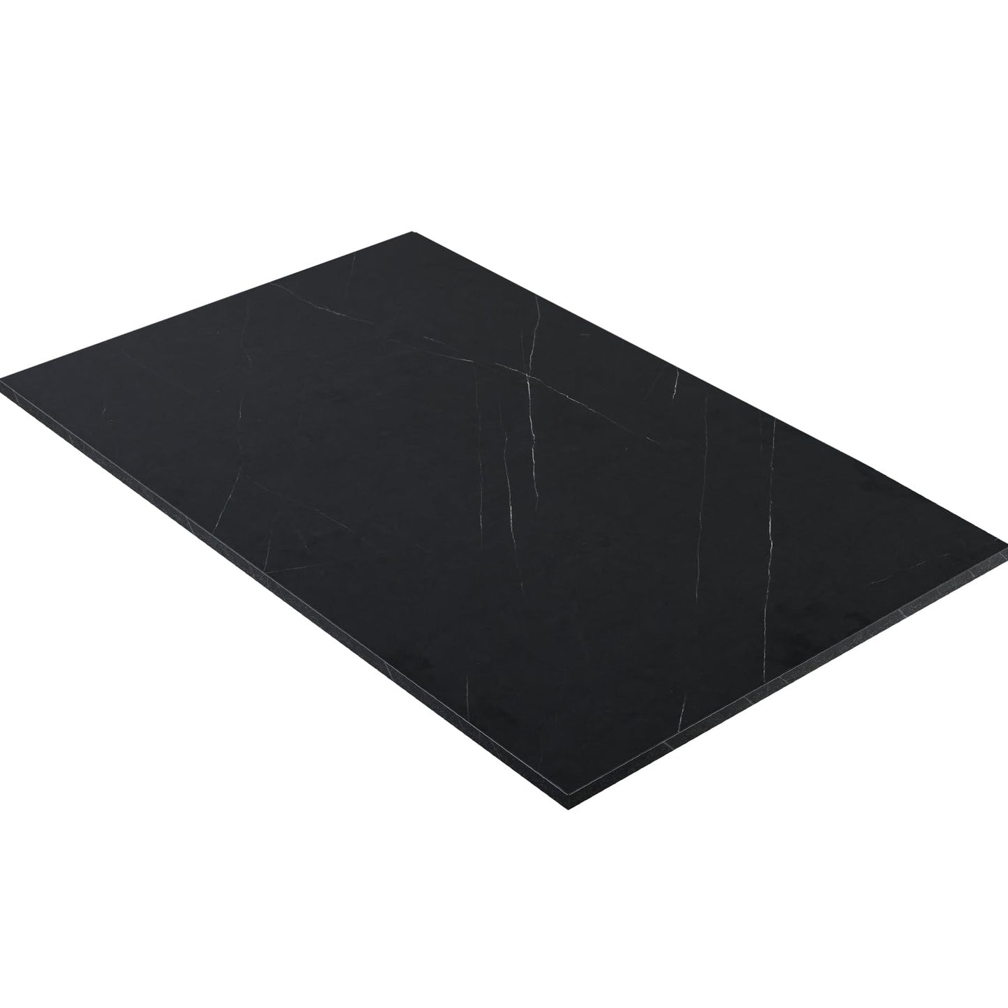 Kaboon Universal Tabletop 36 x20, Solid One-Piece Melamine Table Top, Double L-Desk Floating Desk DIY, Home and Office,Cloud Atlas/Black Marble