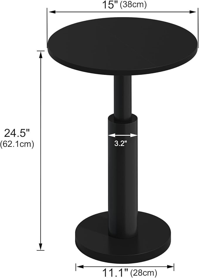 LAATOOREE Round Side Table, Accent Drink Coffee Table, Spacious Top, Thick
