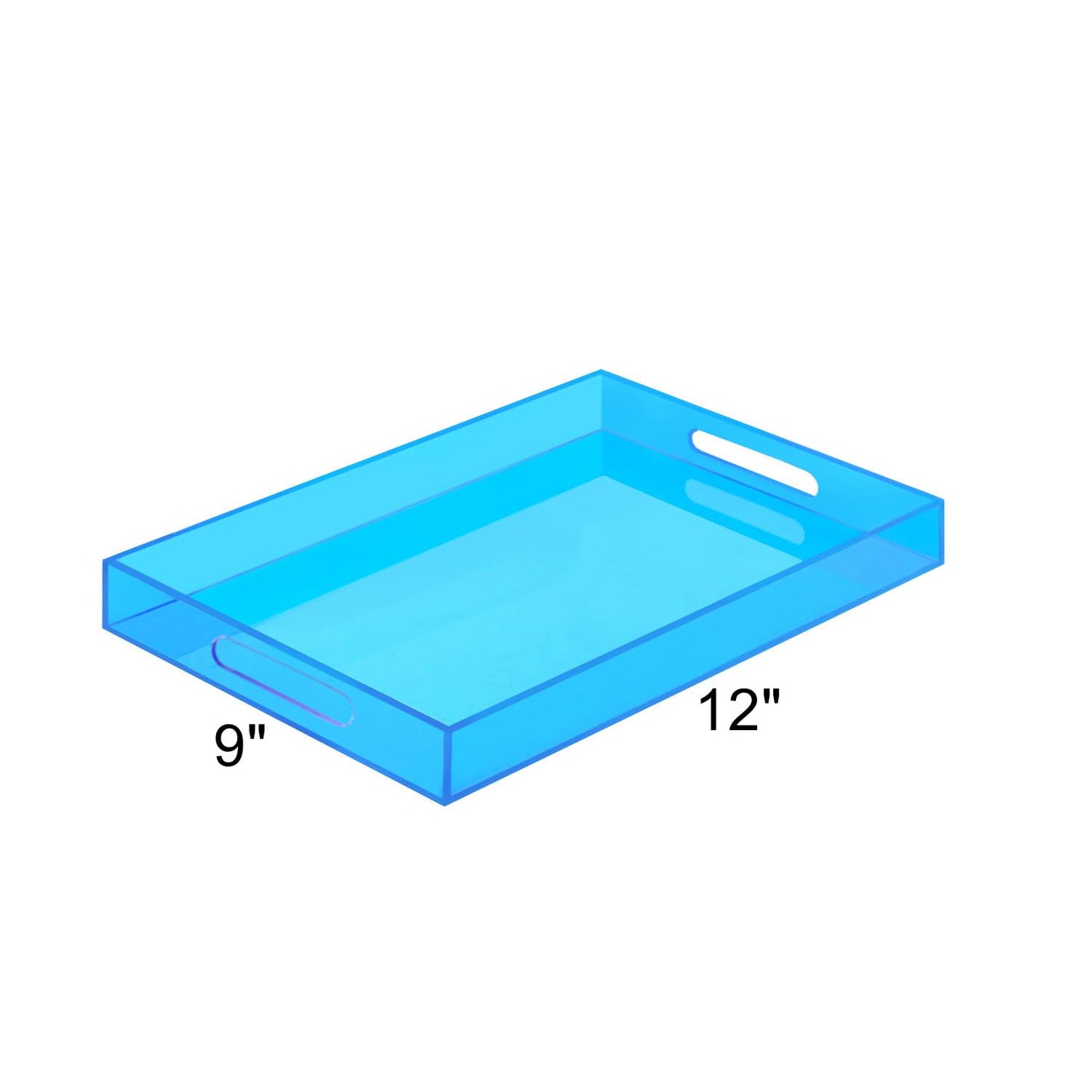 SetGame Acrylic Serving Tray with Handles, Bathroom Desktop Decorative Storage Arylic Trays, Simple Vanity Tray Food Tea Fruit Dinner Snack Tray for Bar Kitchen Party