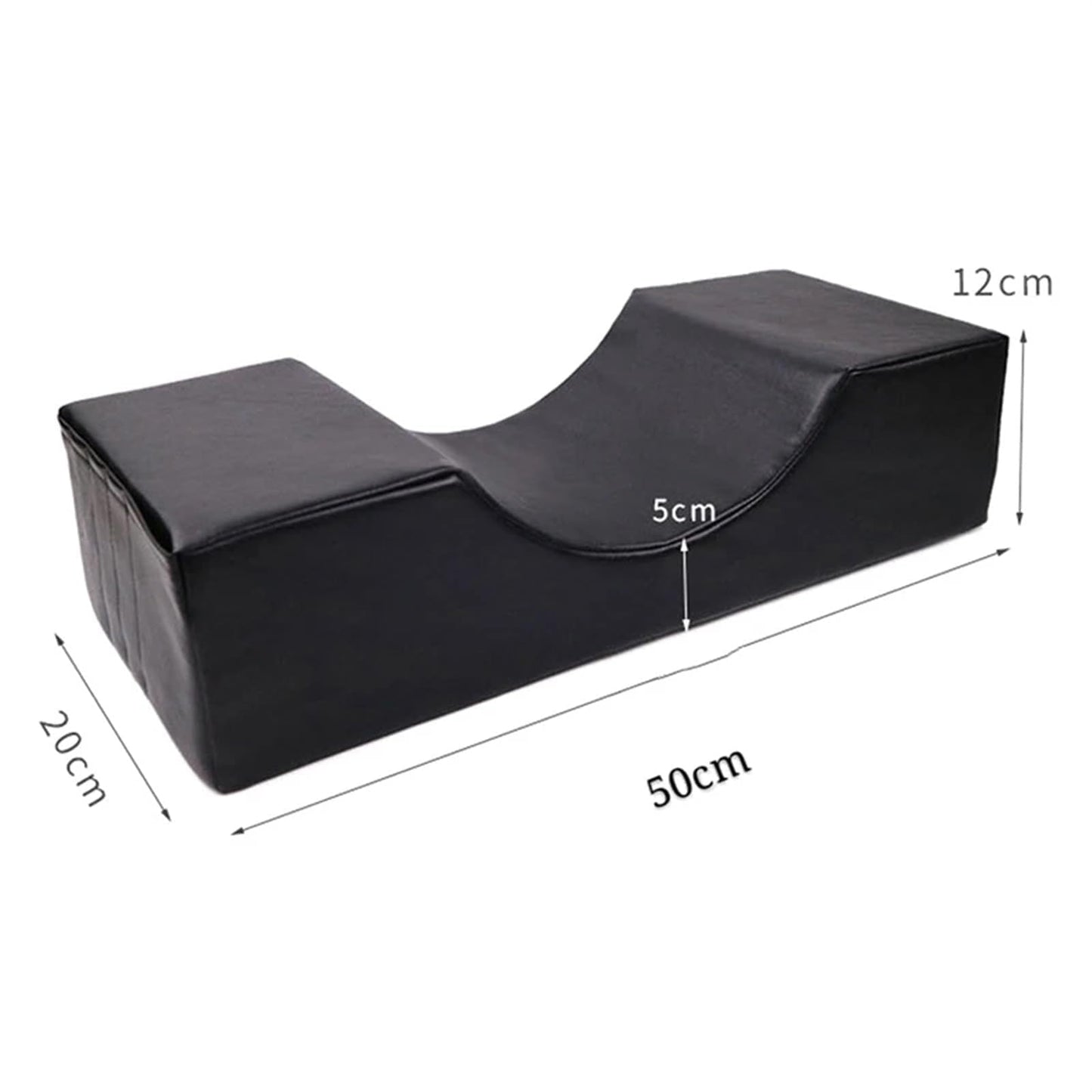 wdcfxy Professional Salon-Grade Lash Pillow for Eyelash Extensions - Black Leather Lash Bed Pillow with Memory Foam Support & Removable Washable Cover, Ergonomic Head Rest for Beauty Salons, Home Use