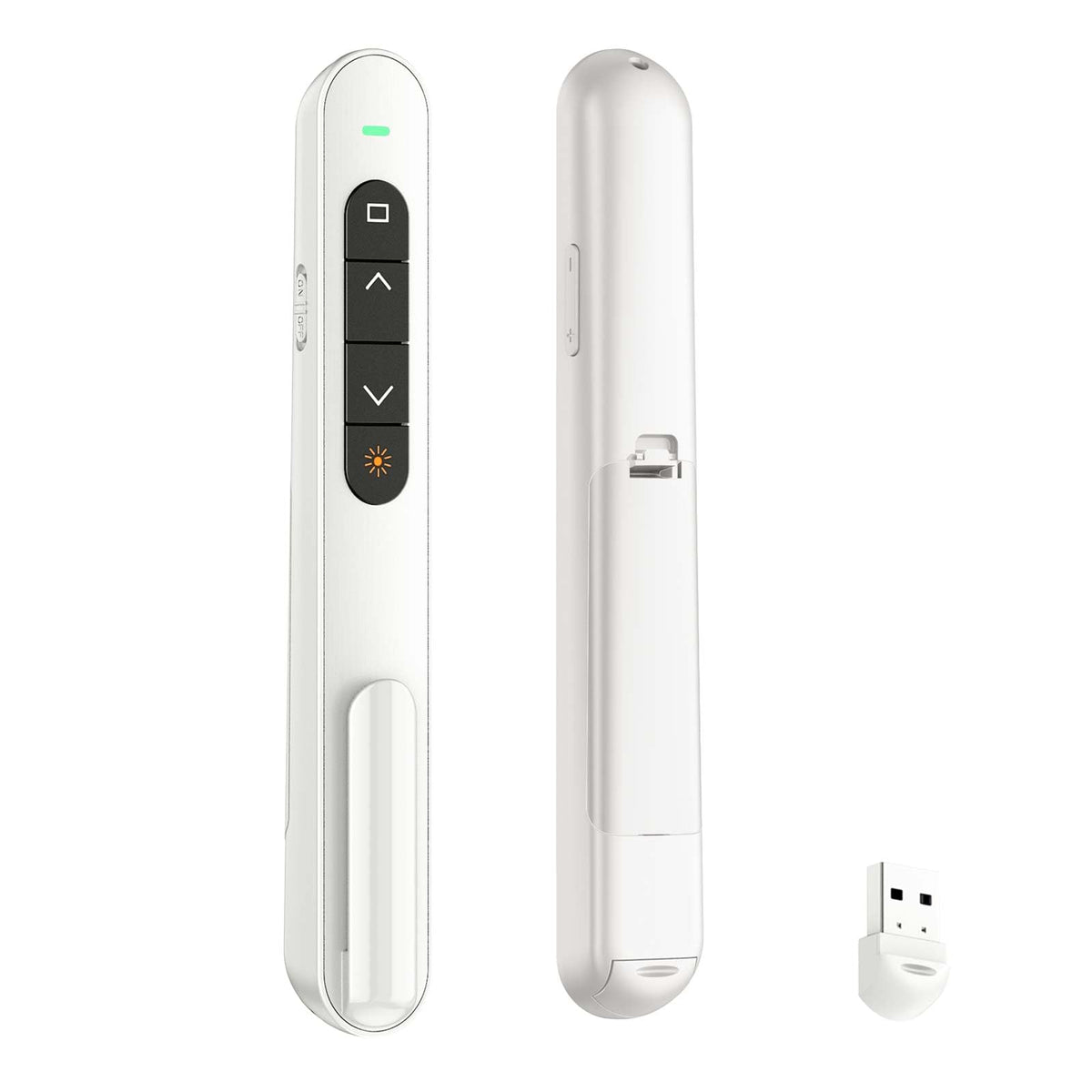 QUI Presentation Clicker with Volume Control, 2.4GHz USB Wireless Presenter Remote, PowerPoint Clicker Slide Advancer Compatible with Mac, Windows, Google Slides, Keynote